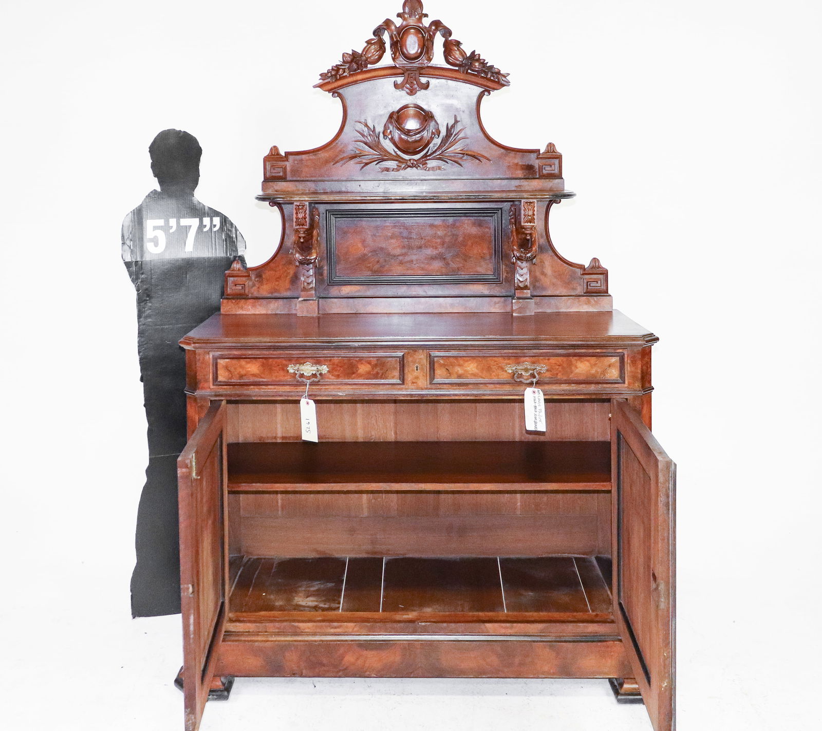 Victorian Style Walnut Server - 2