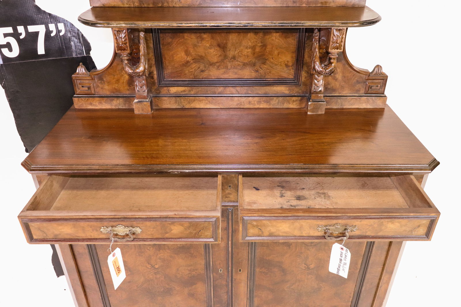 Victorian Style Walnut Server - 5