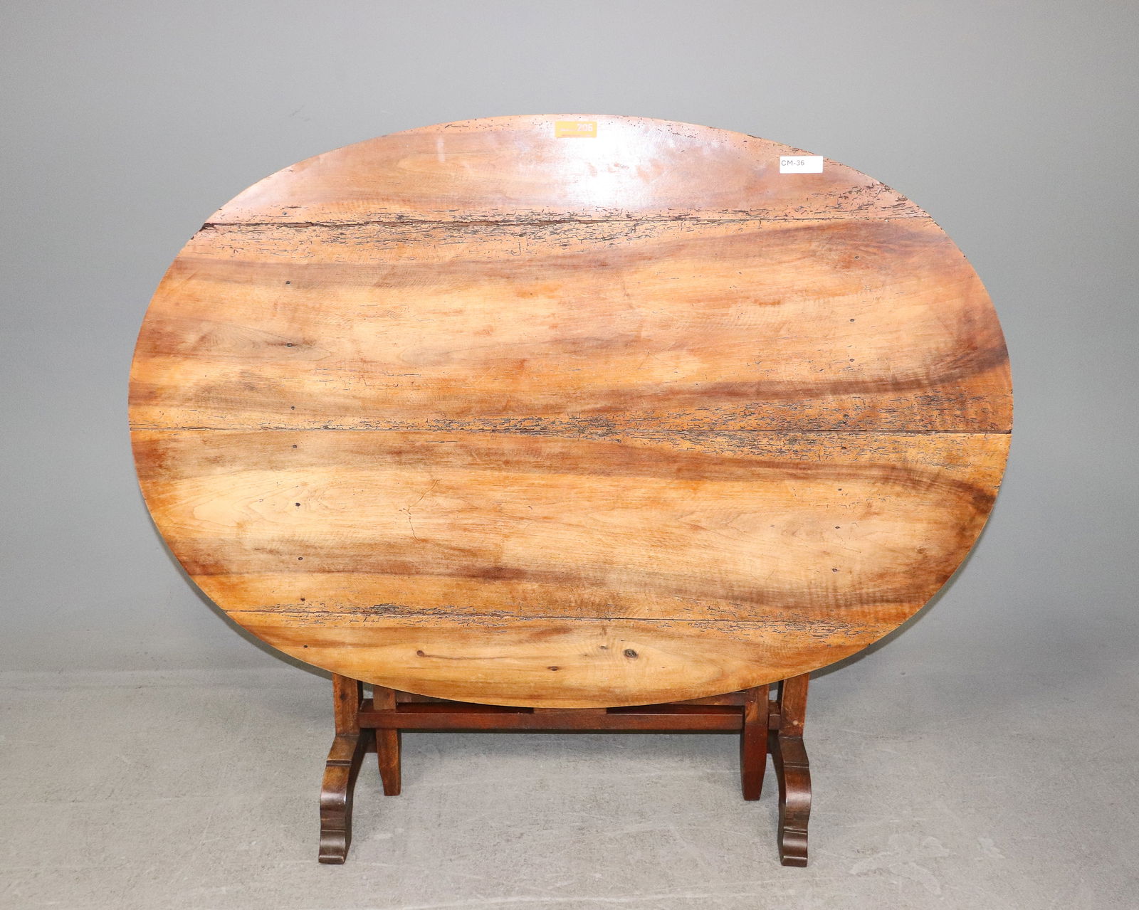 French Large Vendange / Tilt Top Table: French Large Vendange / Tilt Top Table - 49 in tall x 58.5 x 17.5