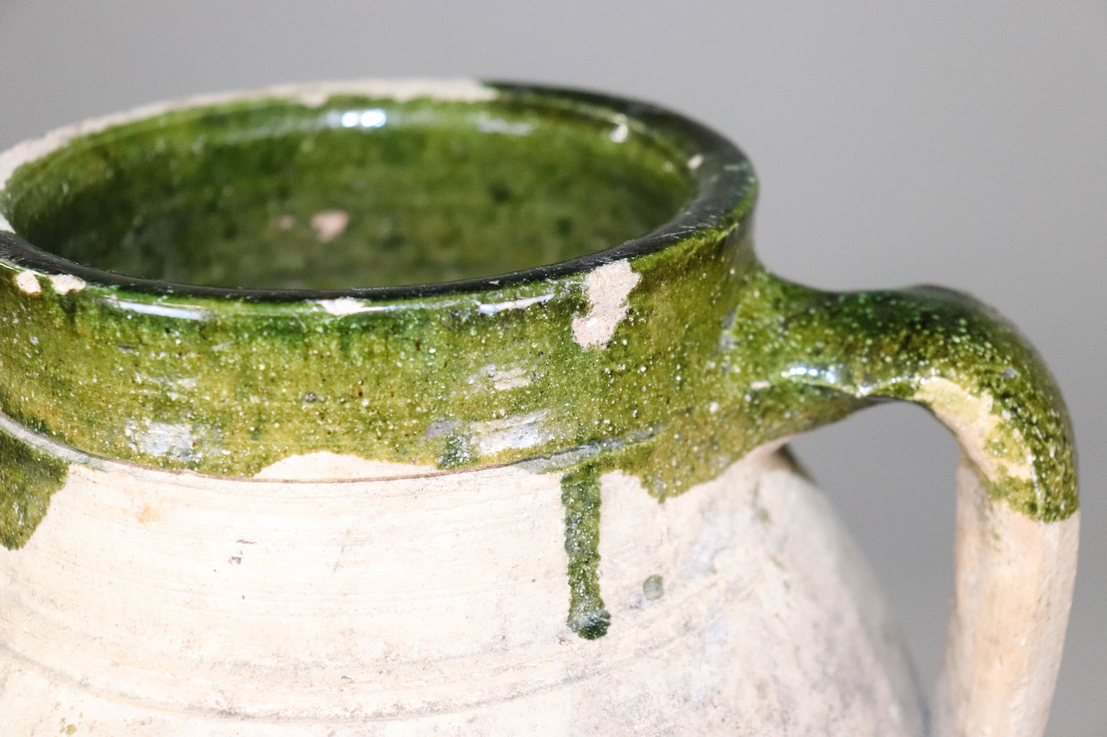 Two Green Glazed Olive Jars - 4