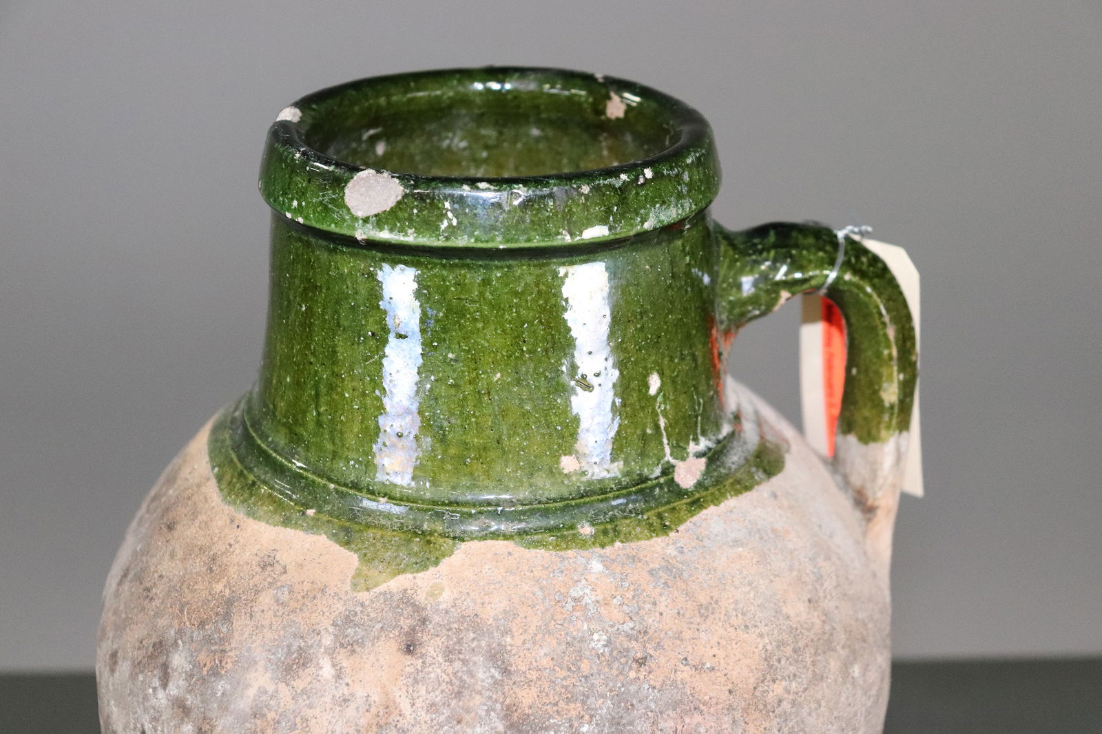 Two Green Glazed Olive Jars - 6