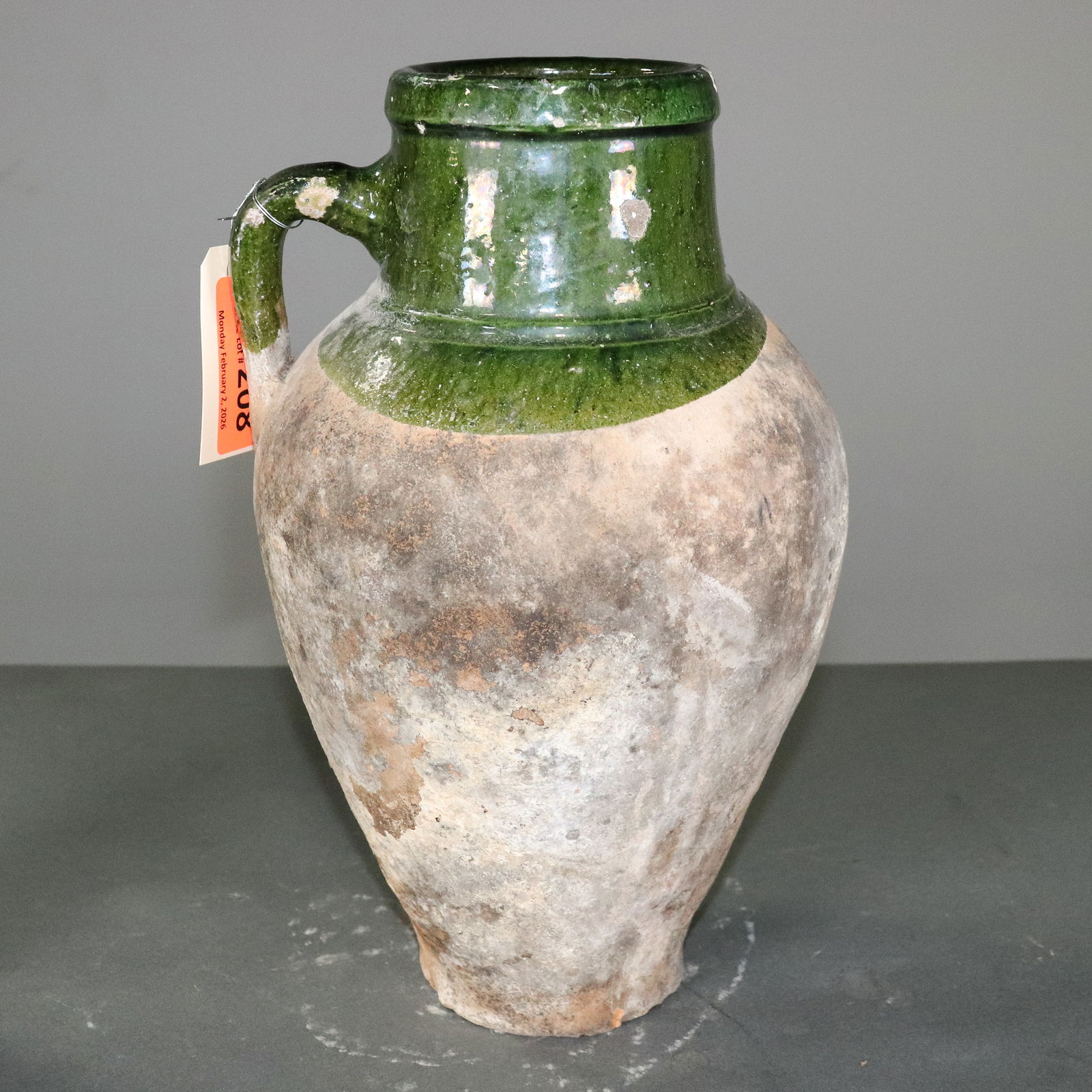 Two Green Glazed Olive Jars - 7