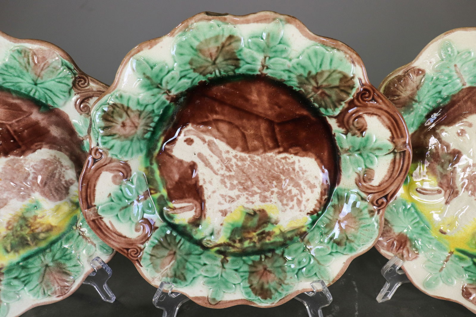 Three Assorted French Majolica Plates - 3