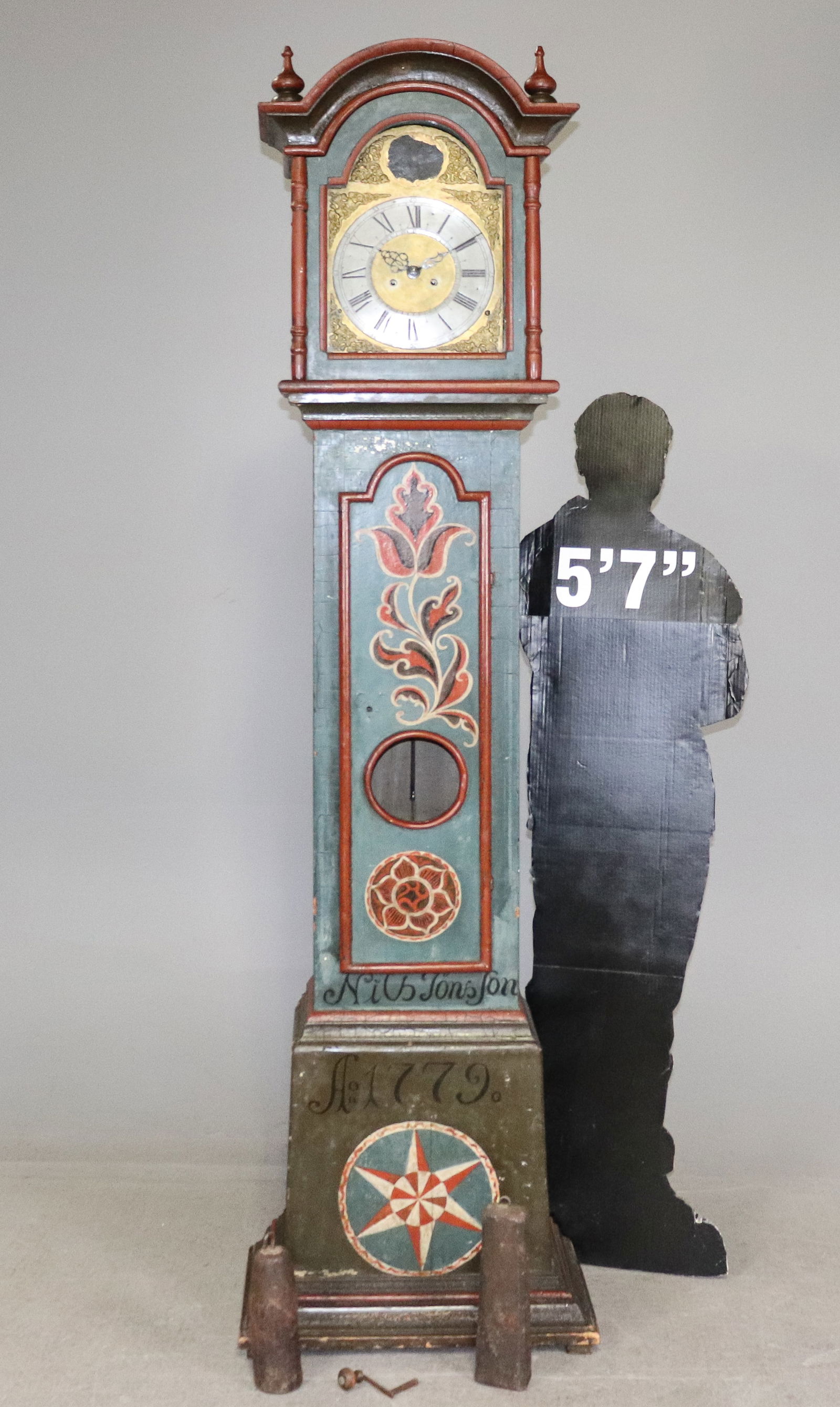 Swedish Painted Longcase / Grandfather Clock (1 of 11)