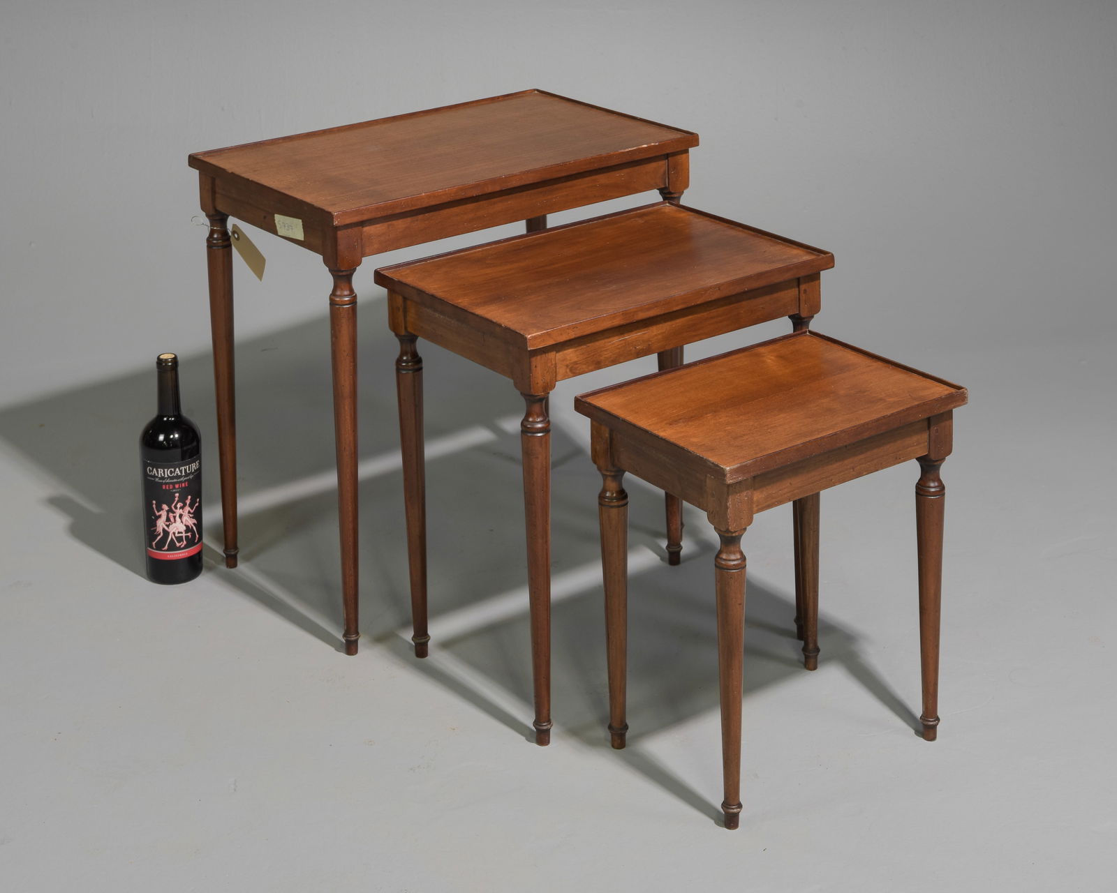 Louis XVI Style Nest of 3 Beech Wood Tables (1 of 4)