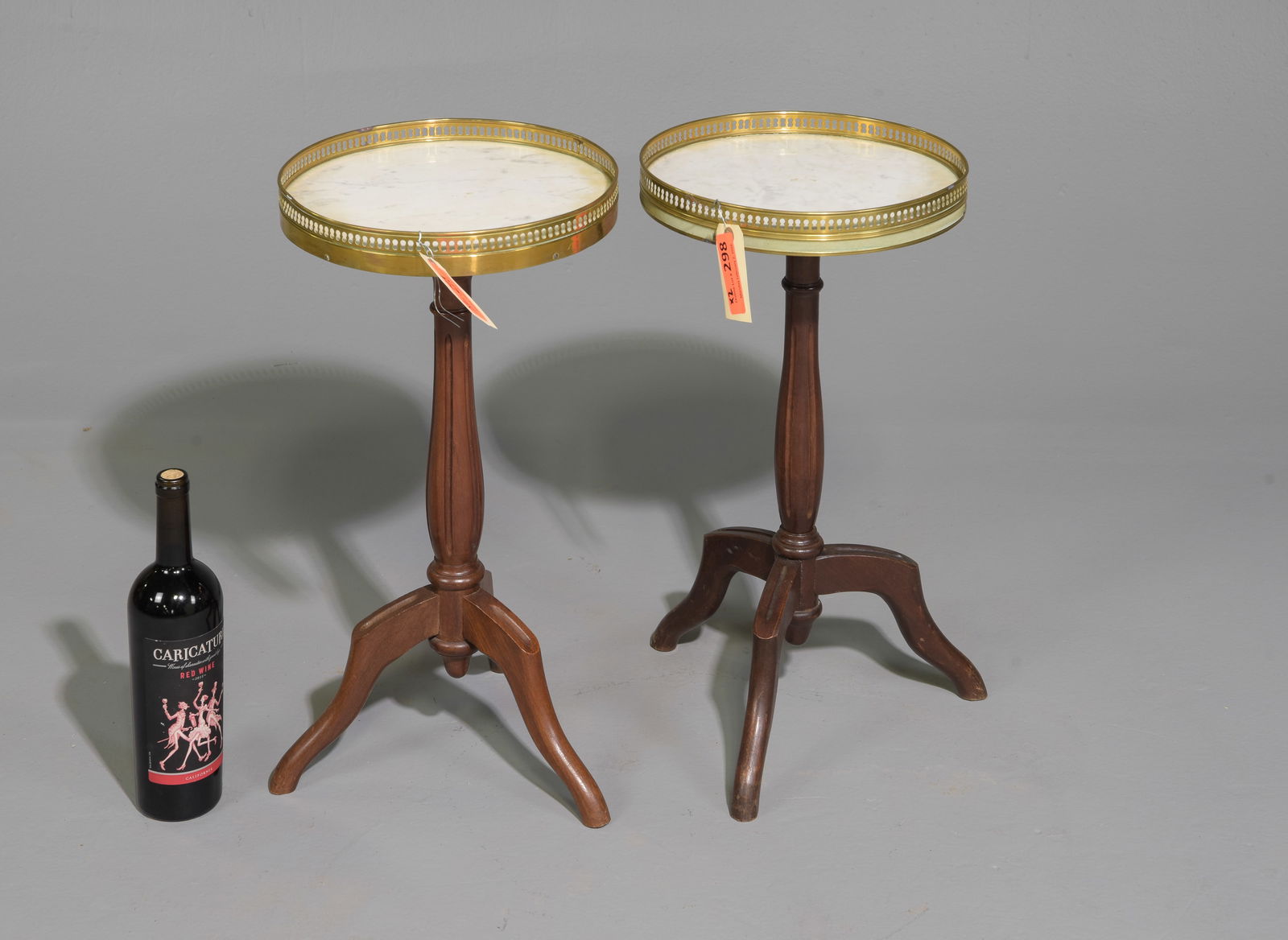2 Louis XVI Style Petite Marble Top Side Tables (1 of 4)