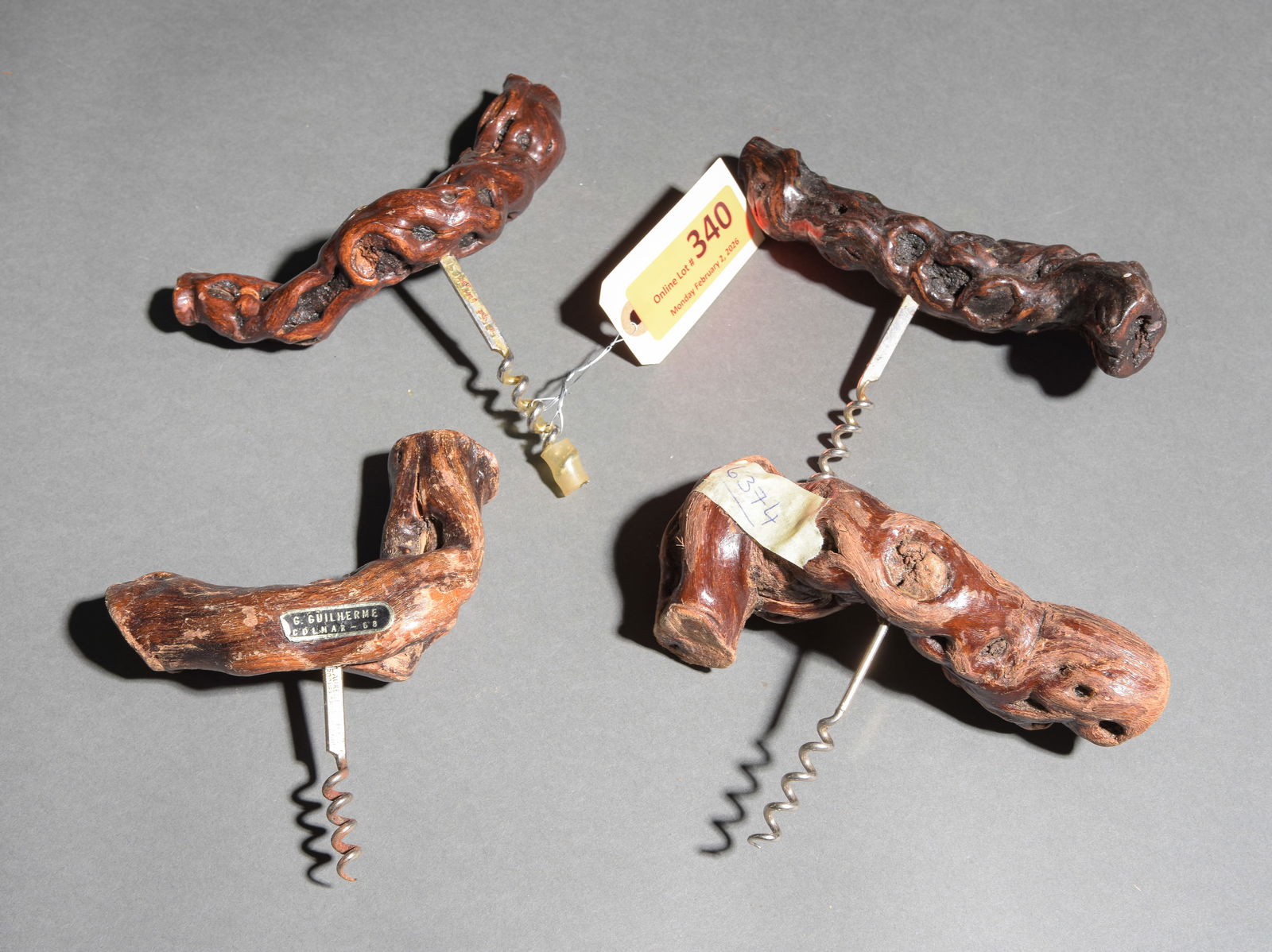 4 French Vinewood Corkscrews: 4 French Vinewood Corkscrews - 7 in tall x 7 x 2