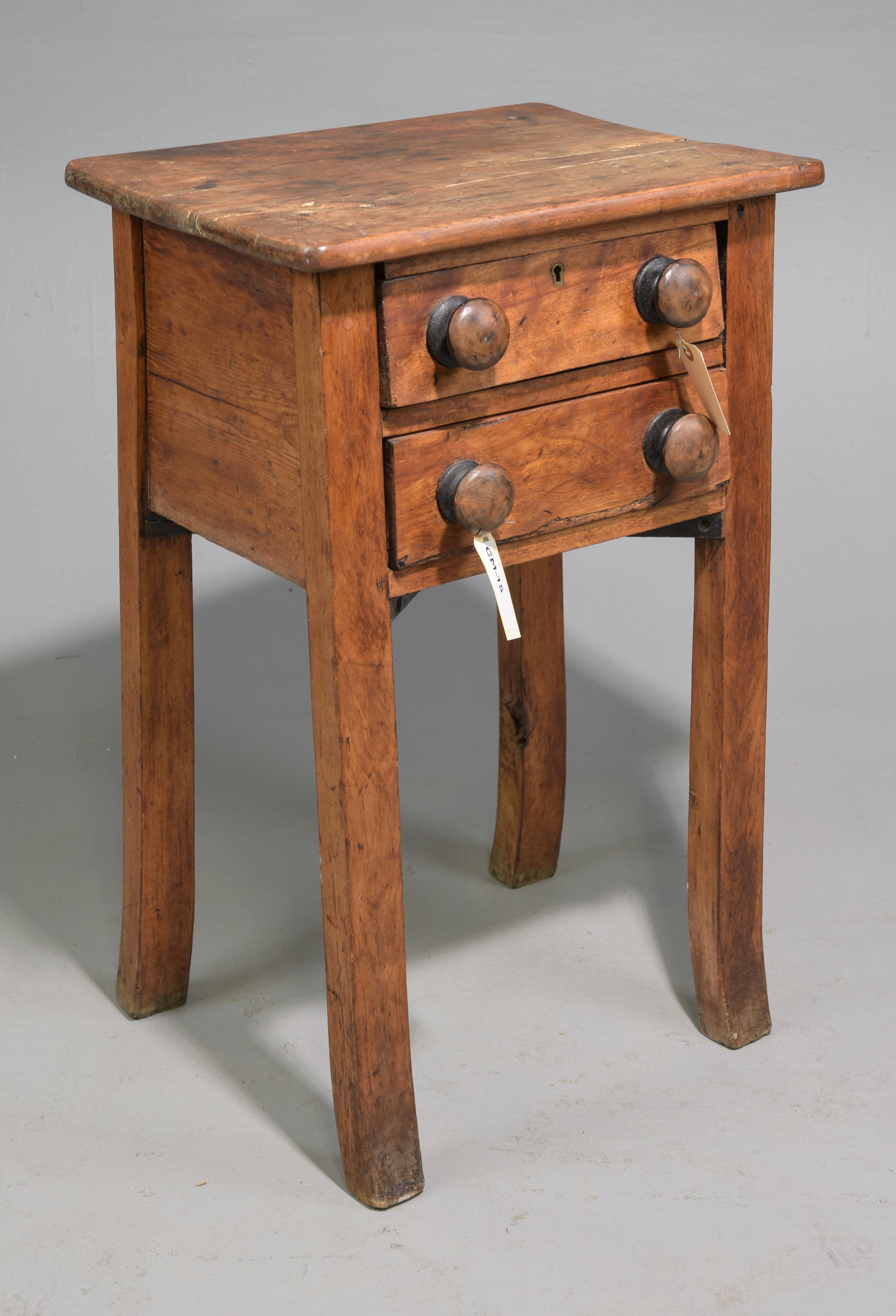 Antique Pine Two Drawer Side Table / Chest (1 of 3)