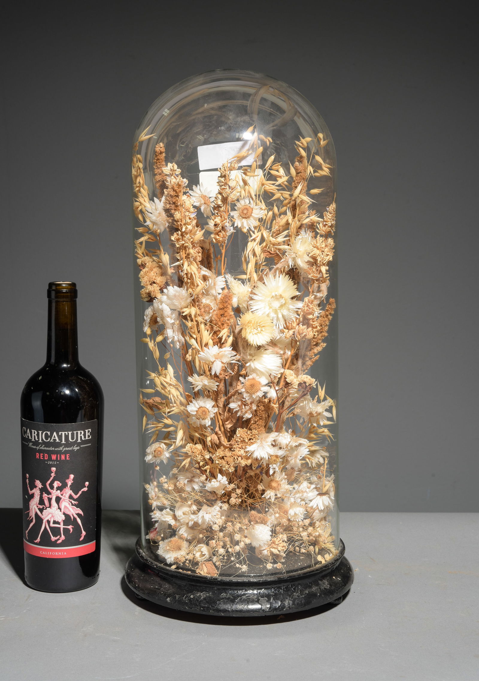 Glass Dome / Cloche with Wood Base: Glass Dome / Cloche with Wood Base - 20 in tall x 9 inch diameter