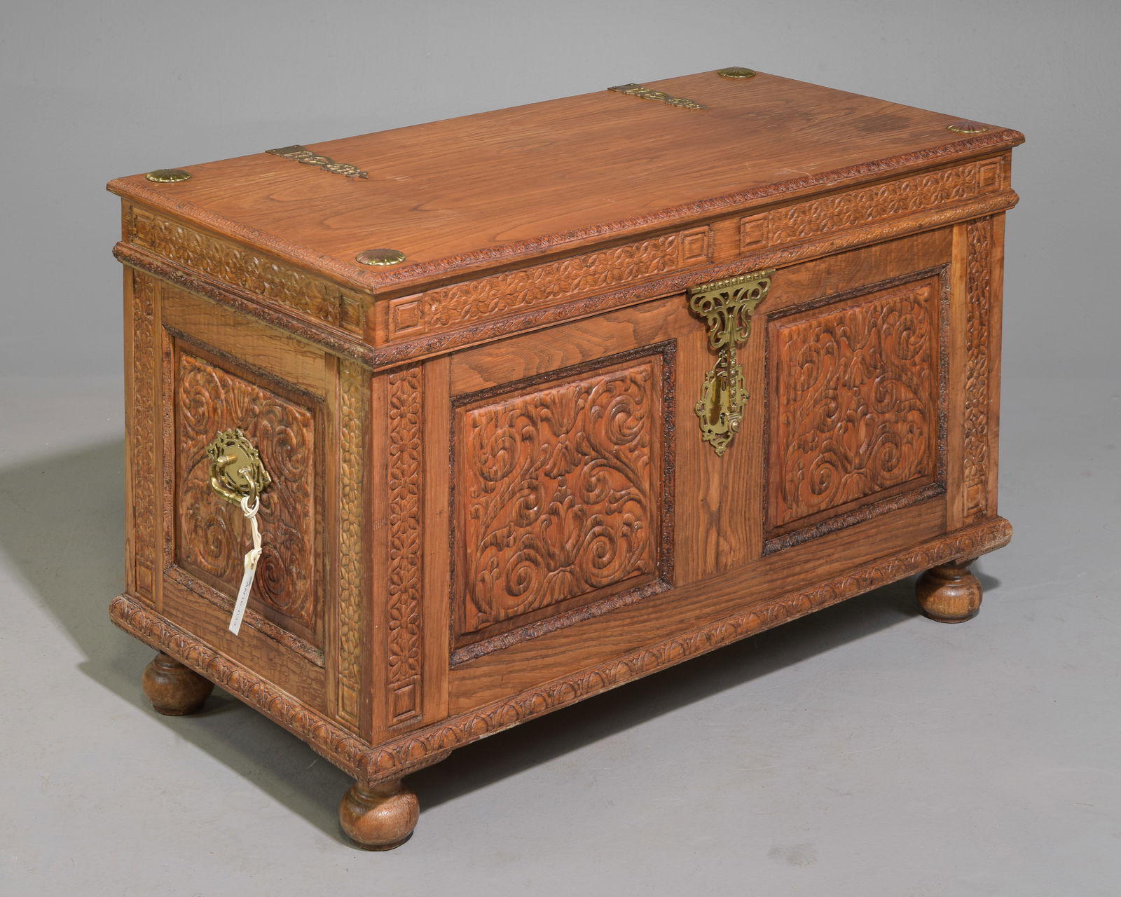 Danish Carved Oak Trunk / Blanket Chest (1 of 4)