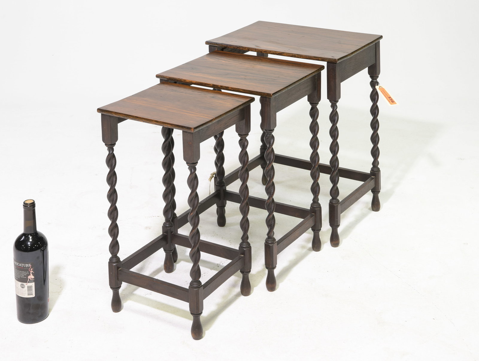 Danish Oak Barley Twist Nest of 3 Tables (1 of 4)