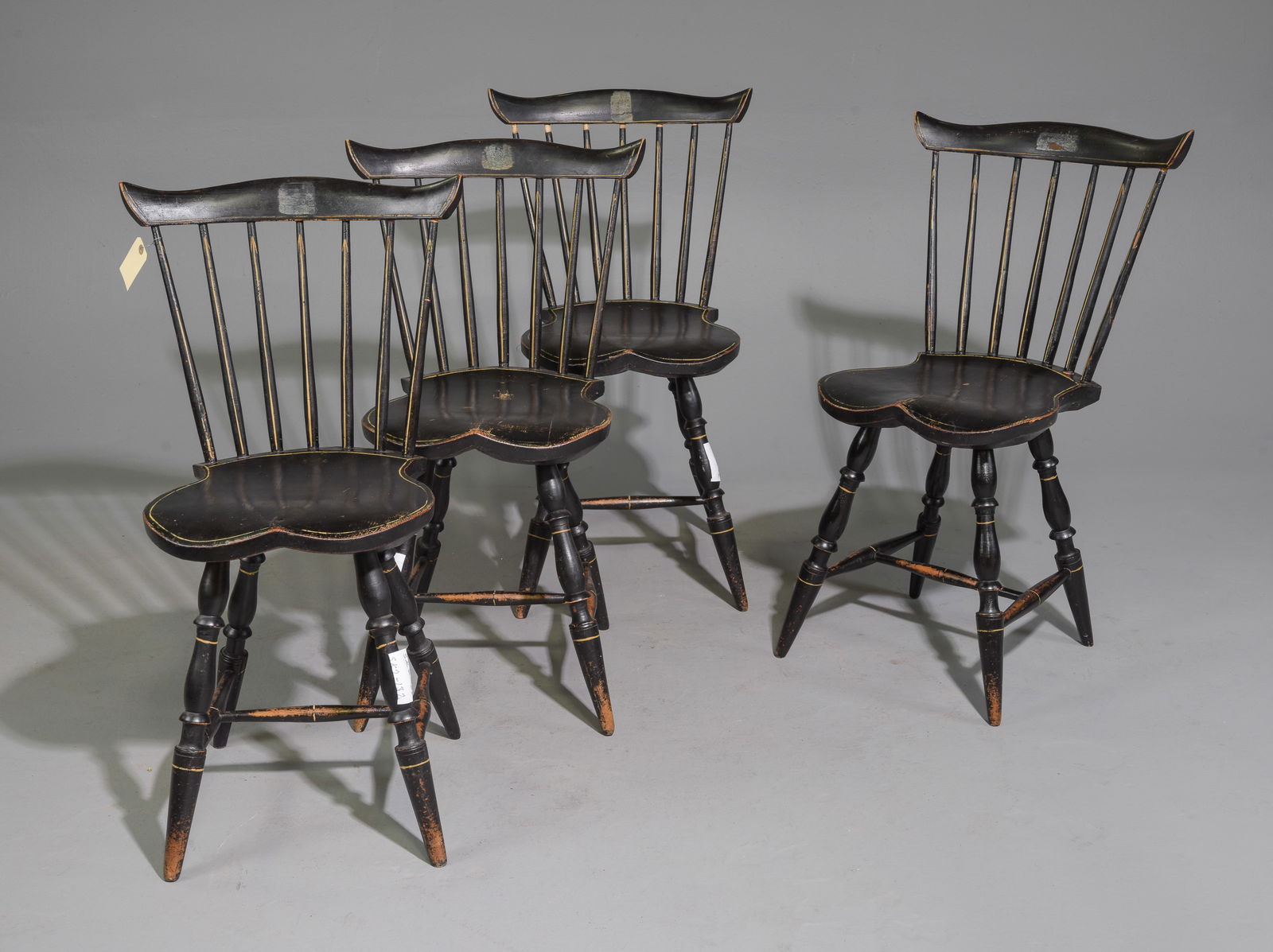 Swedish Set of 4 Black Finished Dining Chairs (1 of 4)