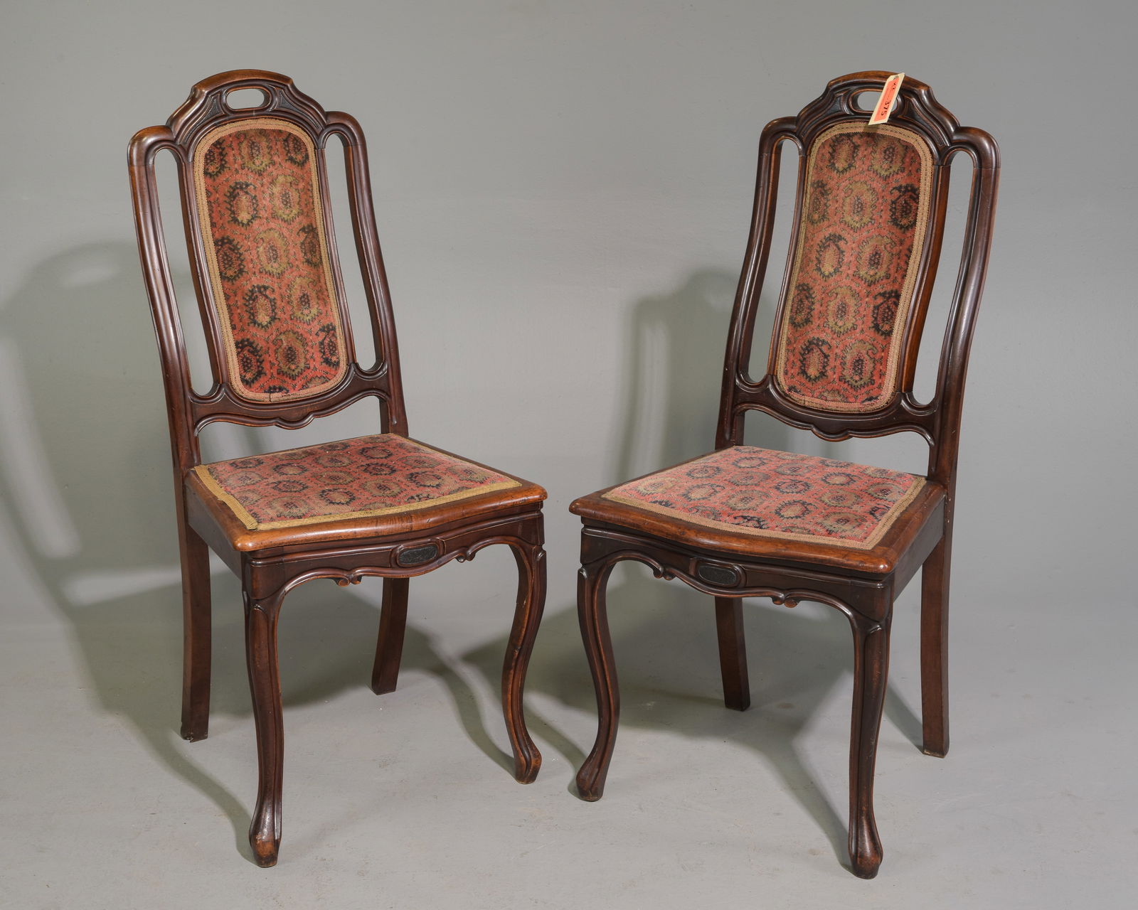 Louis XV Style Pair of Mahogany Side / Hall Chairs (1 of 4)