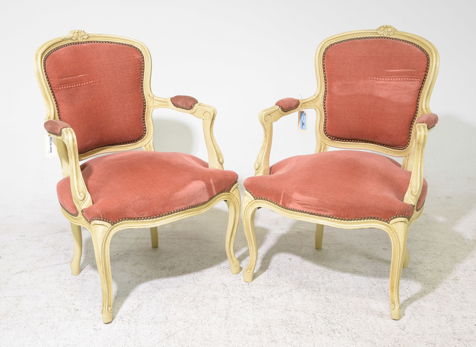 Louis XV Style Pair of Painted Arm Chairs (1 of 6)