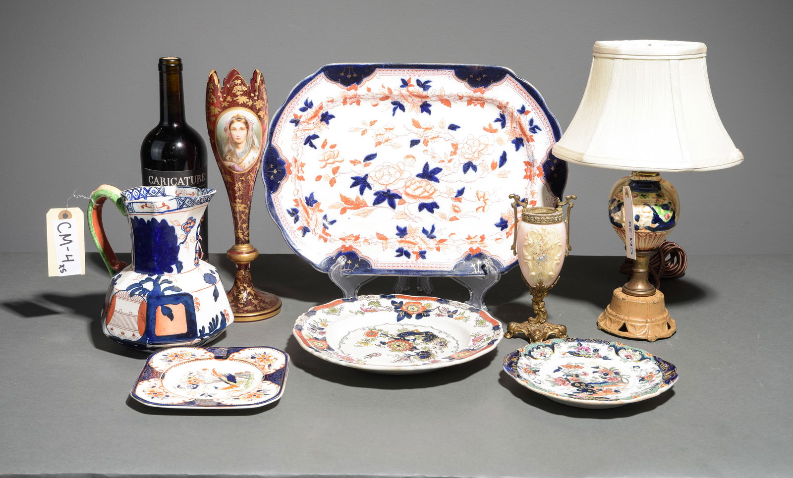 8pcs - Assorted Imari Style Plates, Ruby Vase, Etc. (1 of 7)