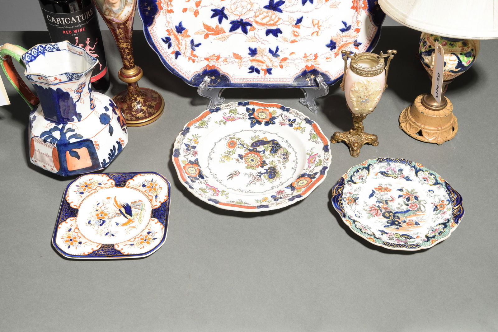 8pcs - Assorted Imari Style Plates, Ruby Vase, Etc. - 2