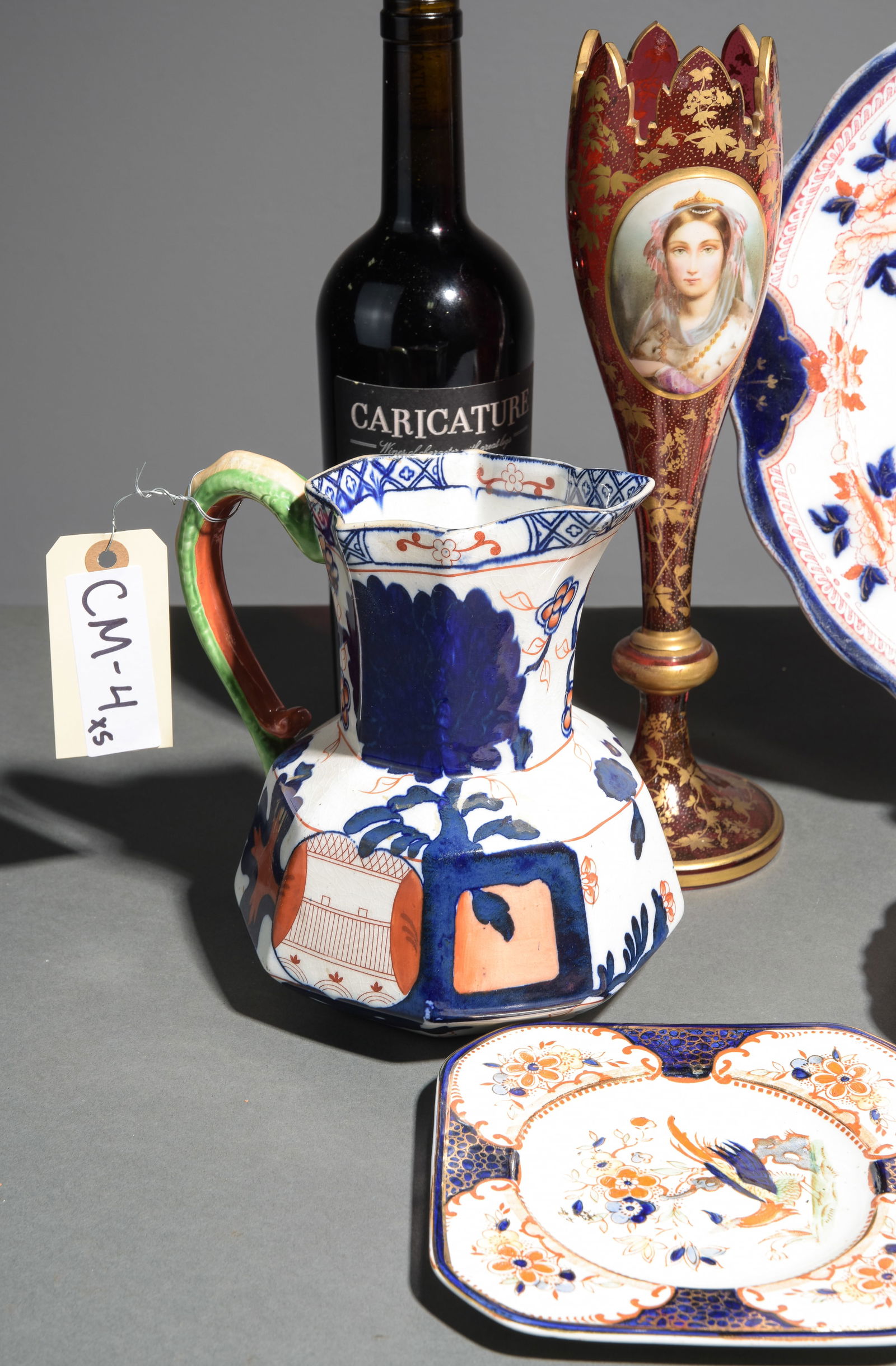 8pcs - Assorted Imari Style Plates, Ruby Vase, Etc. - 3