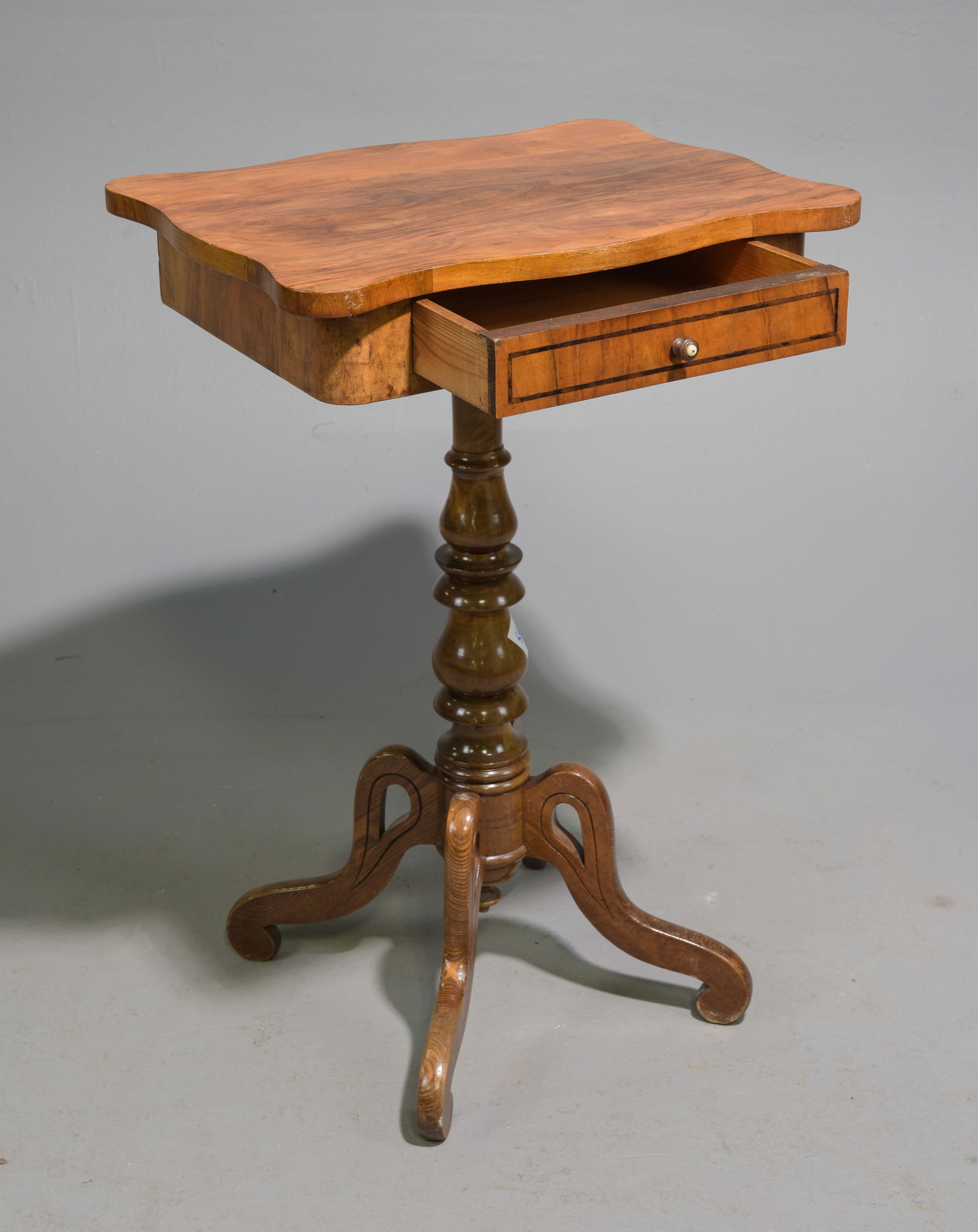 Swedish Walnut Single Drawer Side Table - 2