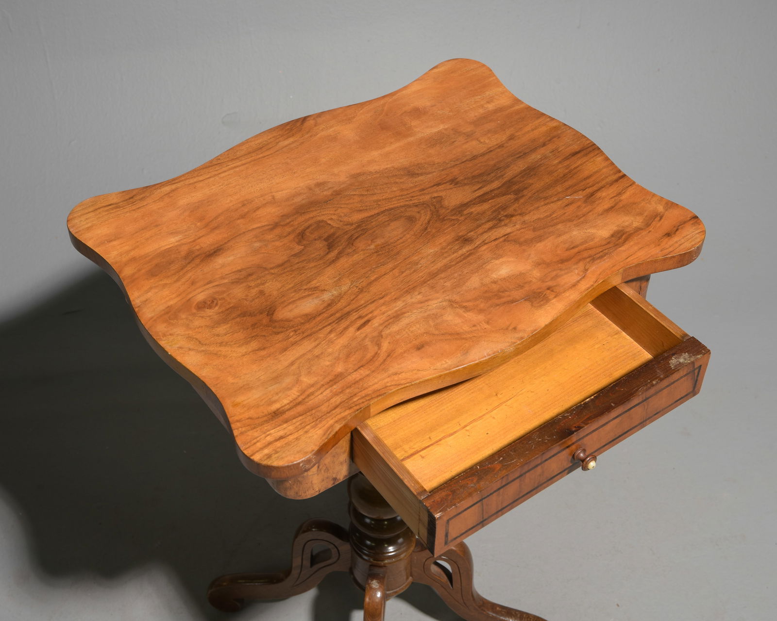 Swedish Walnut Single Drawer Side Table - 3