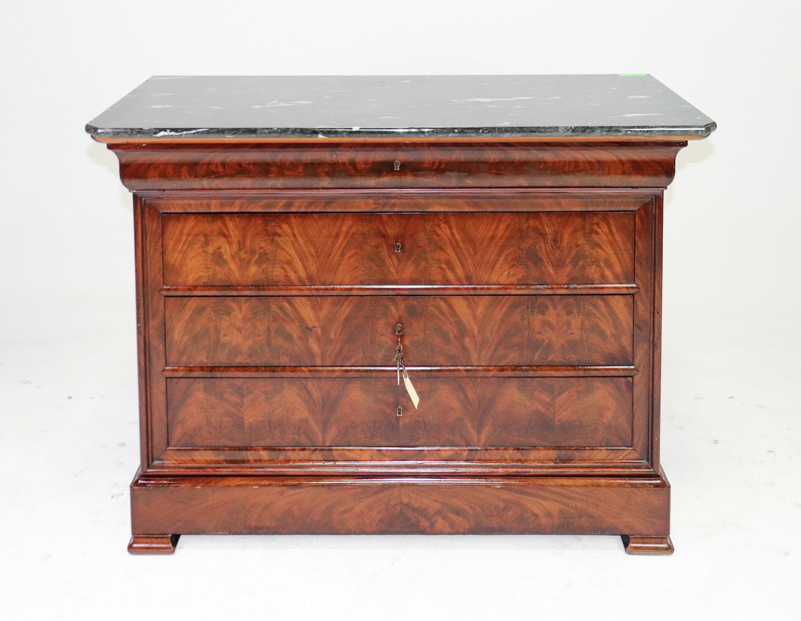 Louis Philippe Style Marble Top 4 Drawers Chest (1 of 7)