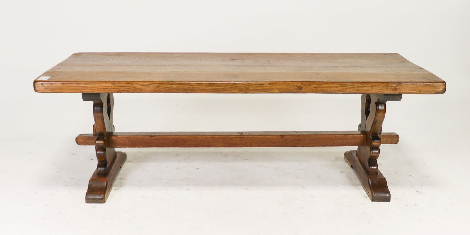 French Solid Oak Trestle Base Monastery Table (1 of 6)