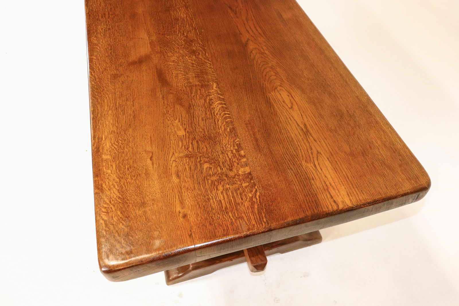 French Solid Oak Trestle Base Monastery Table - 4