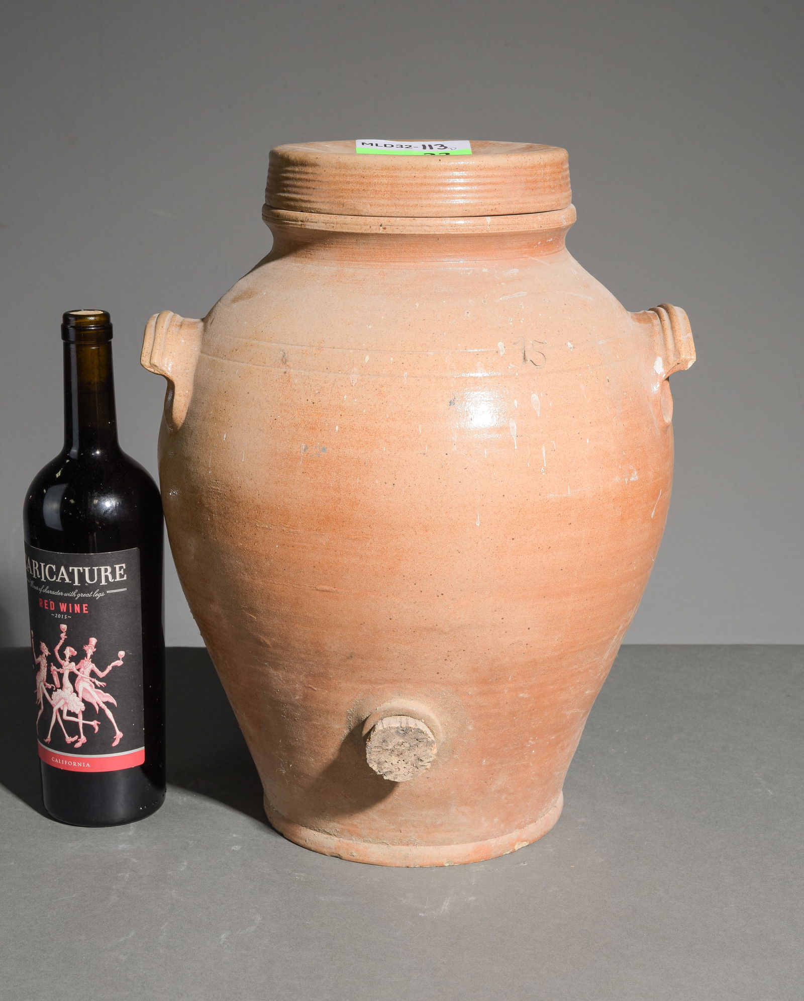 French Terracotta Pot / Jar with Lid: French Terracotta Pot / Jar with Lid - 15.5 in tall x 17 x 13