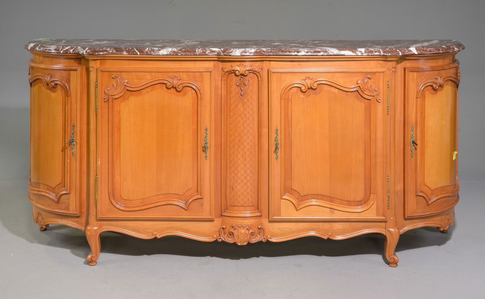 Louis XV Style Curved Marble Top Sideboard (1 of 5)
