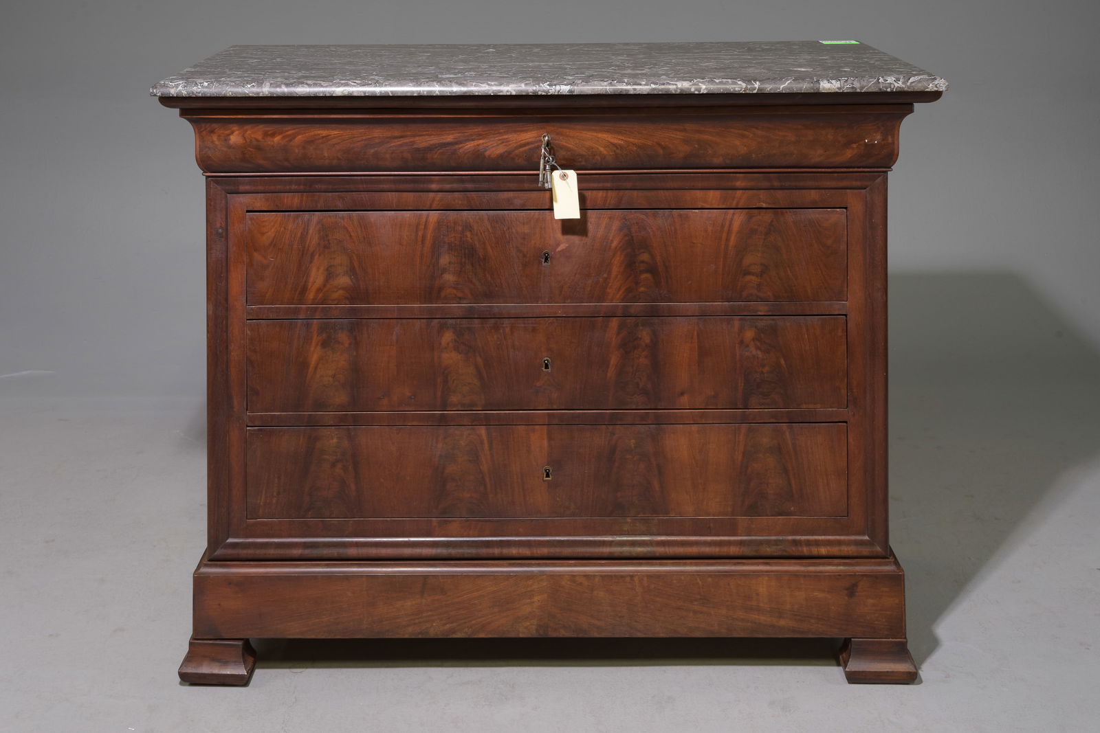 Louis Philippe Style Marble Top 5 Drawer Chest (1 of 7)
