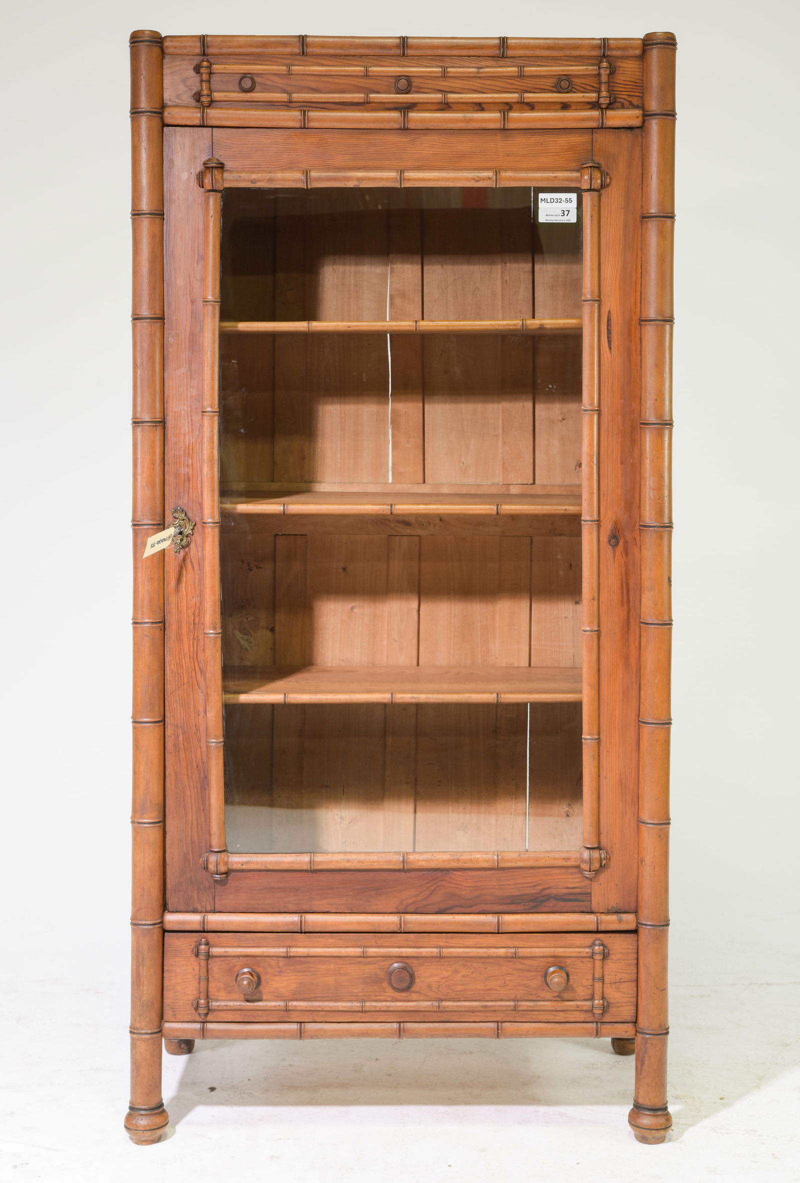 French Faux Bamboo Bookcase / Cupboard (1 of 7)