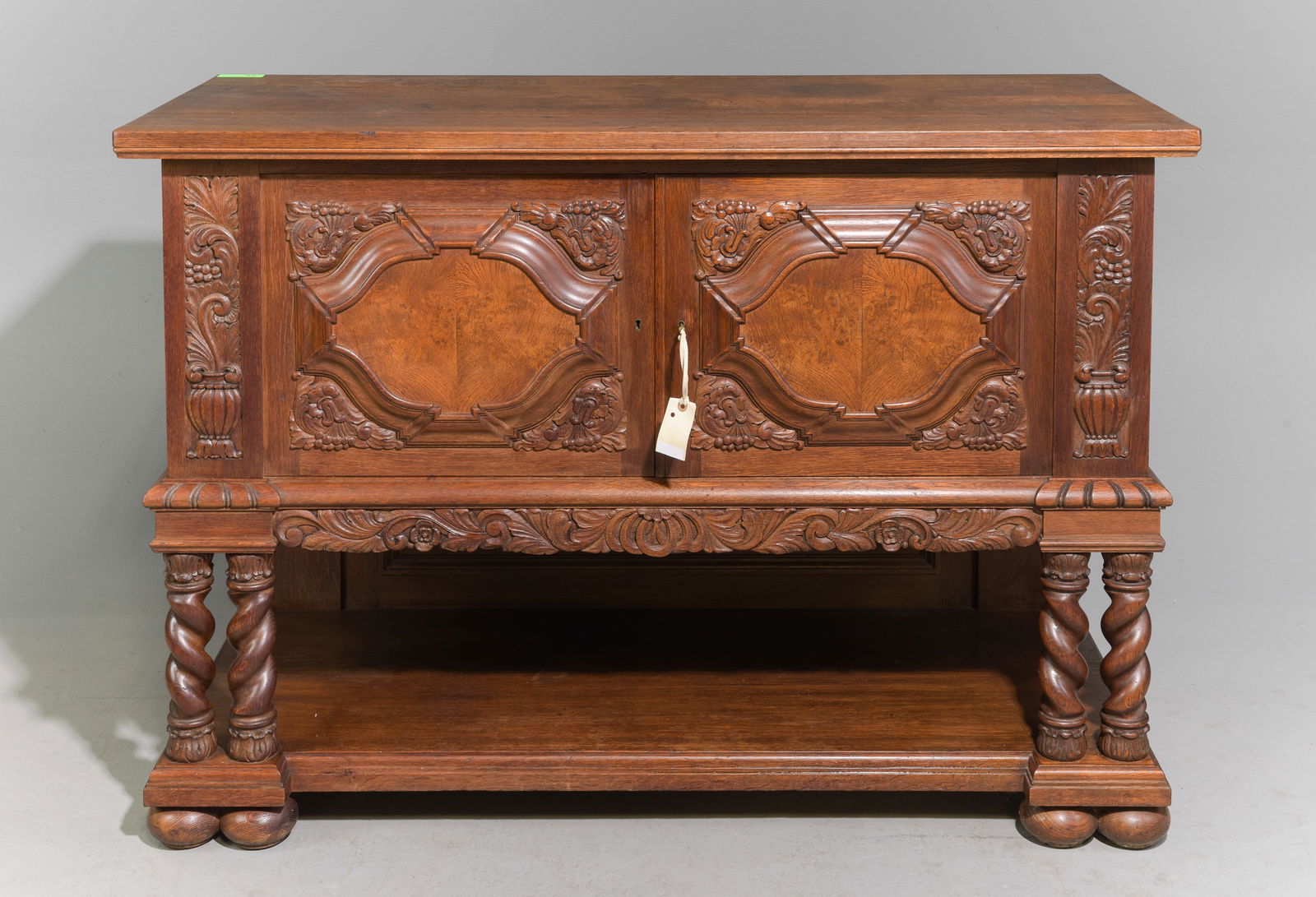 Danish Carved Oak Barley Twist Buffet (1 of 7)