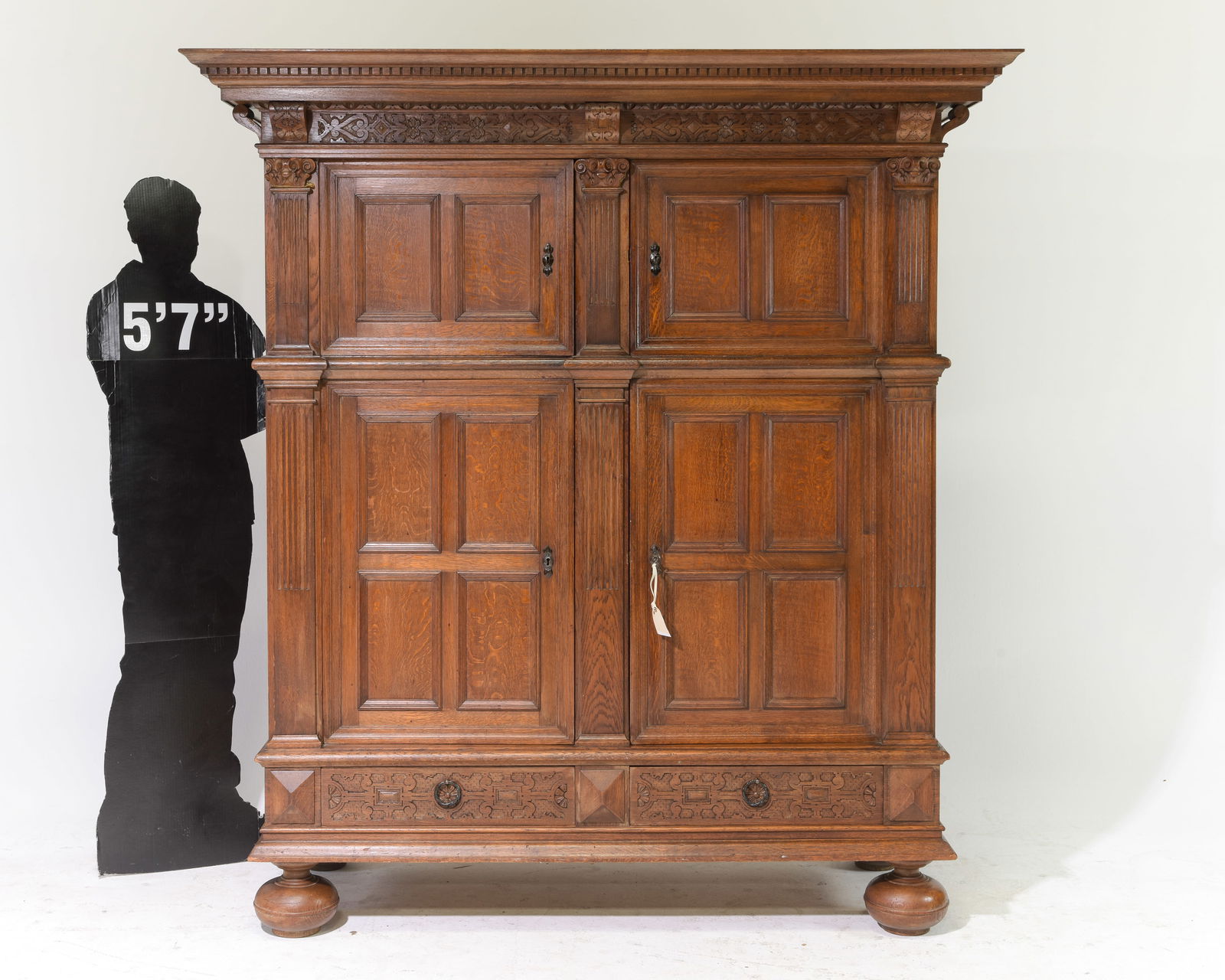 Danish Oak Cupboard on Large Bun Feet (1 of 9)