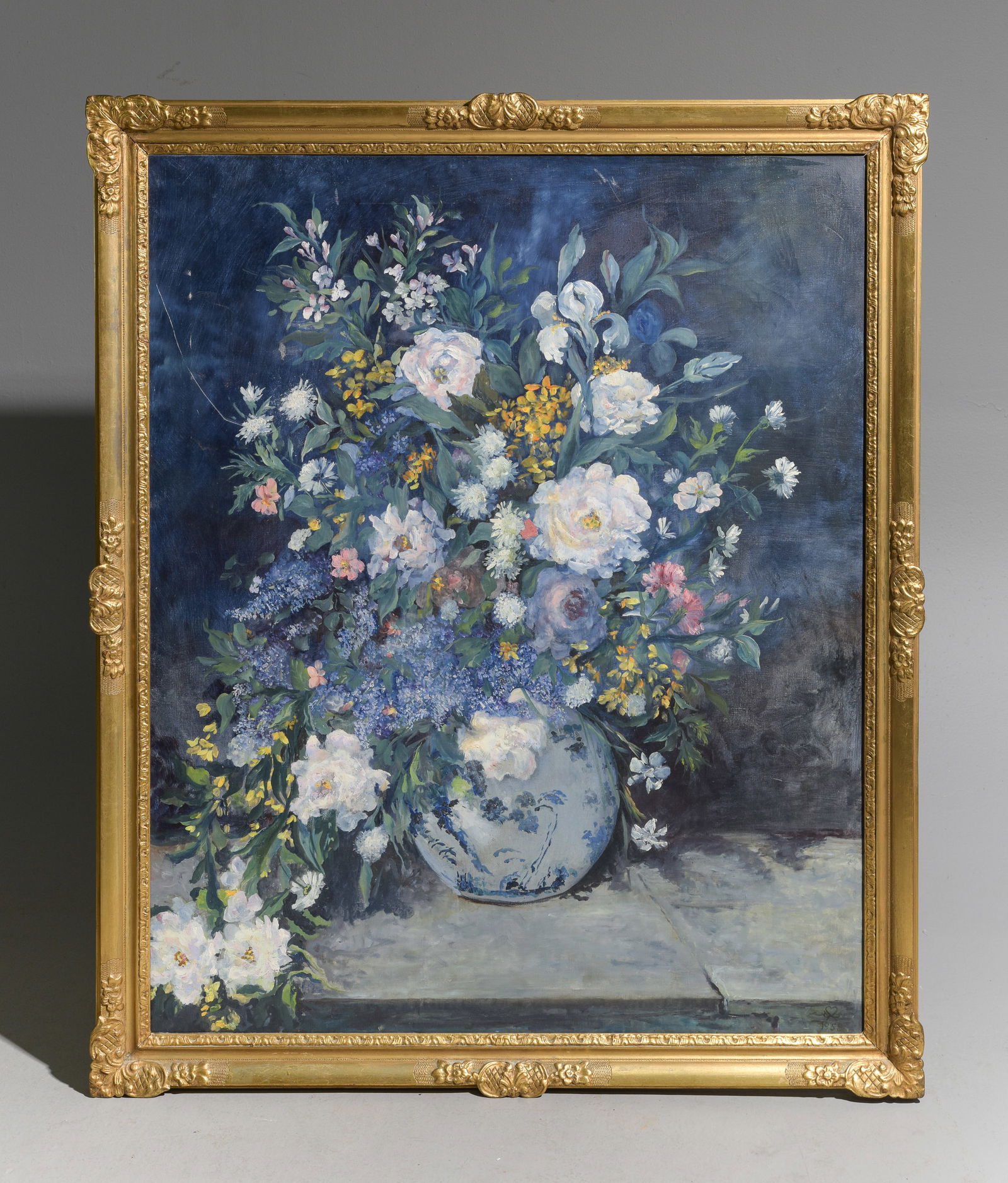 Danish Large Oil on Canvas Floral Still Life (1 of 6)