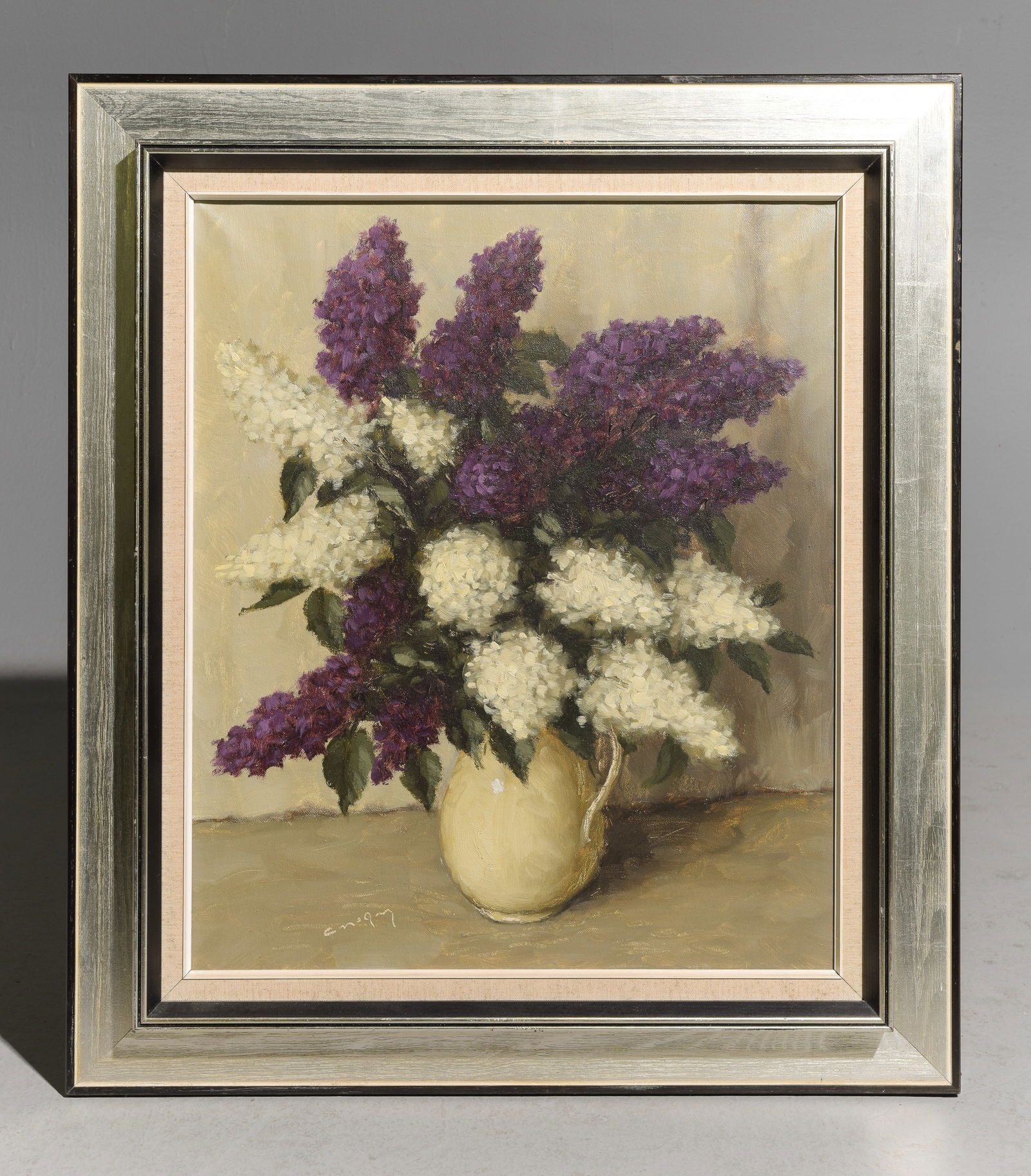 Danish Framed Oil on Canvas Floral Still Life (1 of 4)