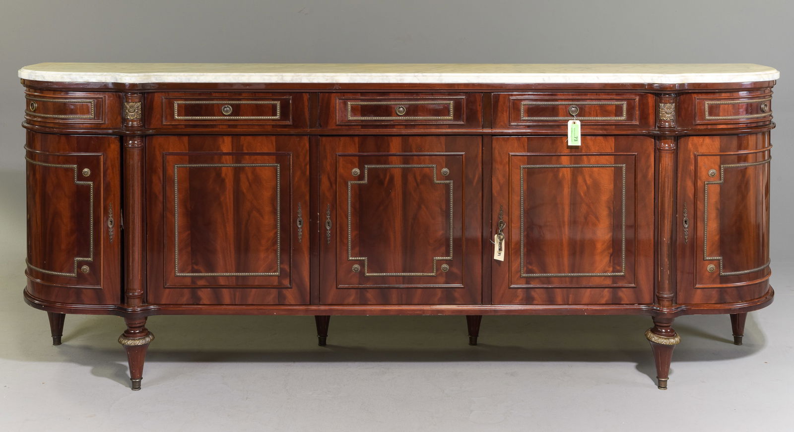 Louis XVI Style White Marble Top Curved Sideboard (1 of 5)