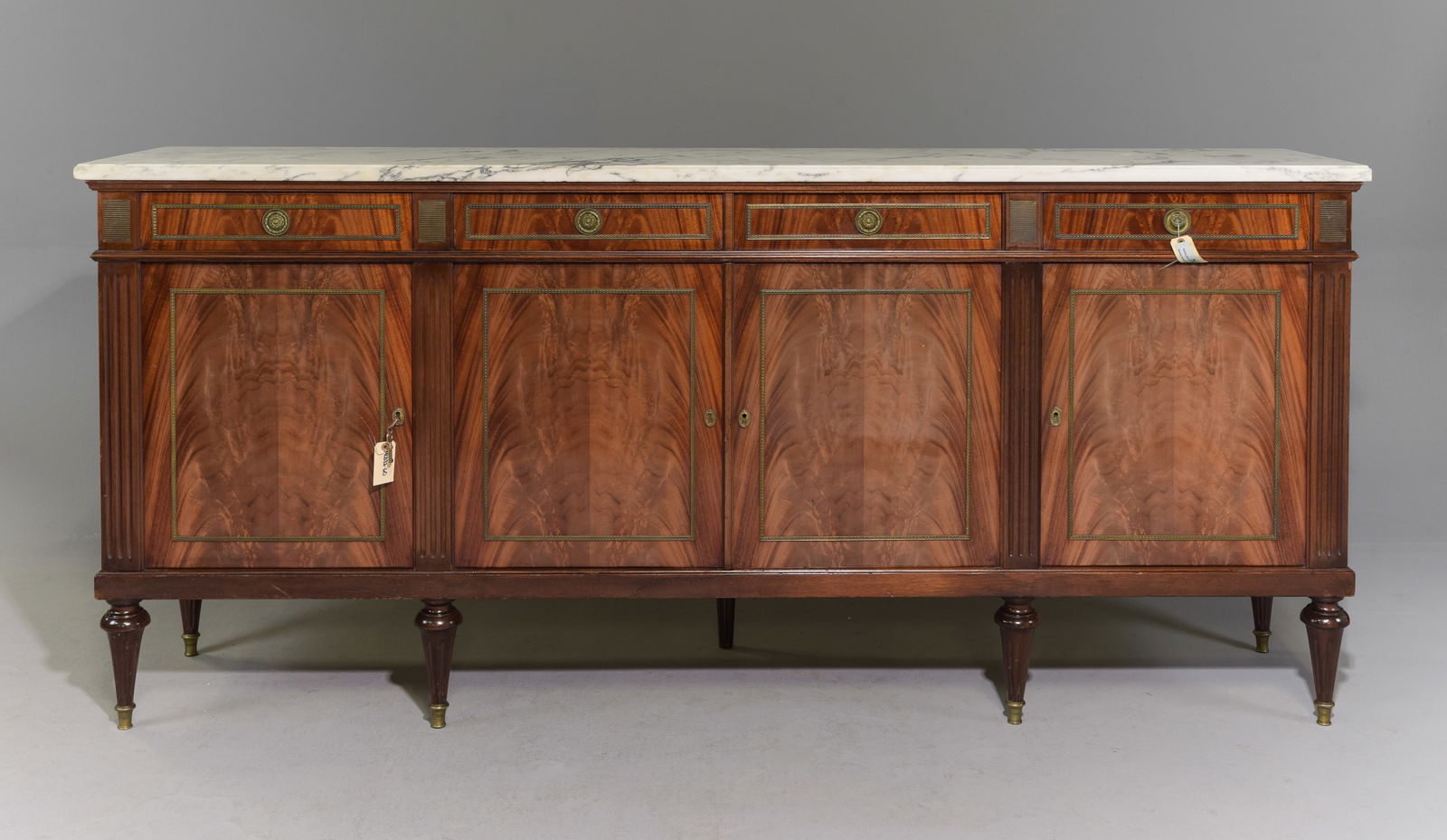 Louis XVI Style White Marble Top Sideboard (1 of 7)