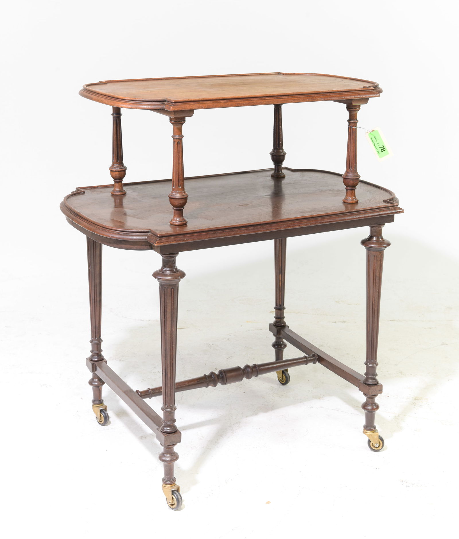 Louis XVI Style Walnut Two Tier Tea Table (1 of 3)