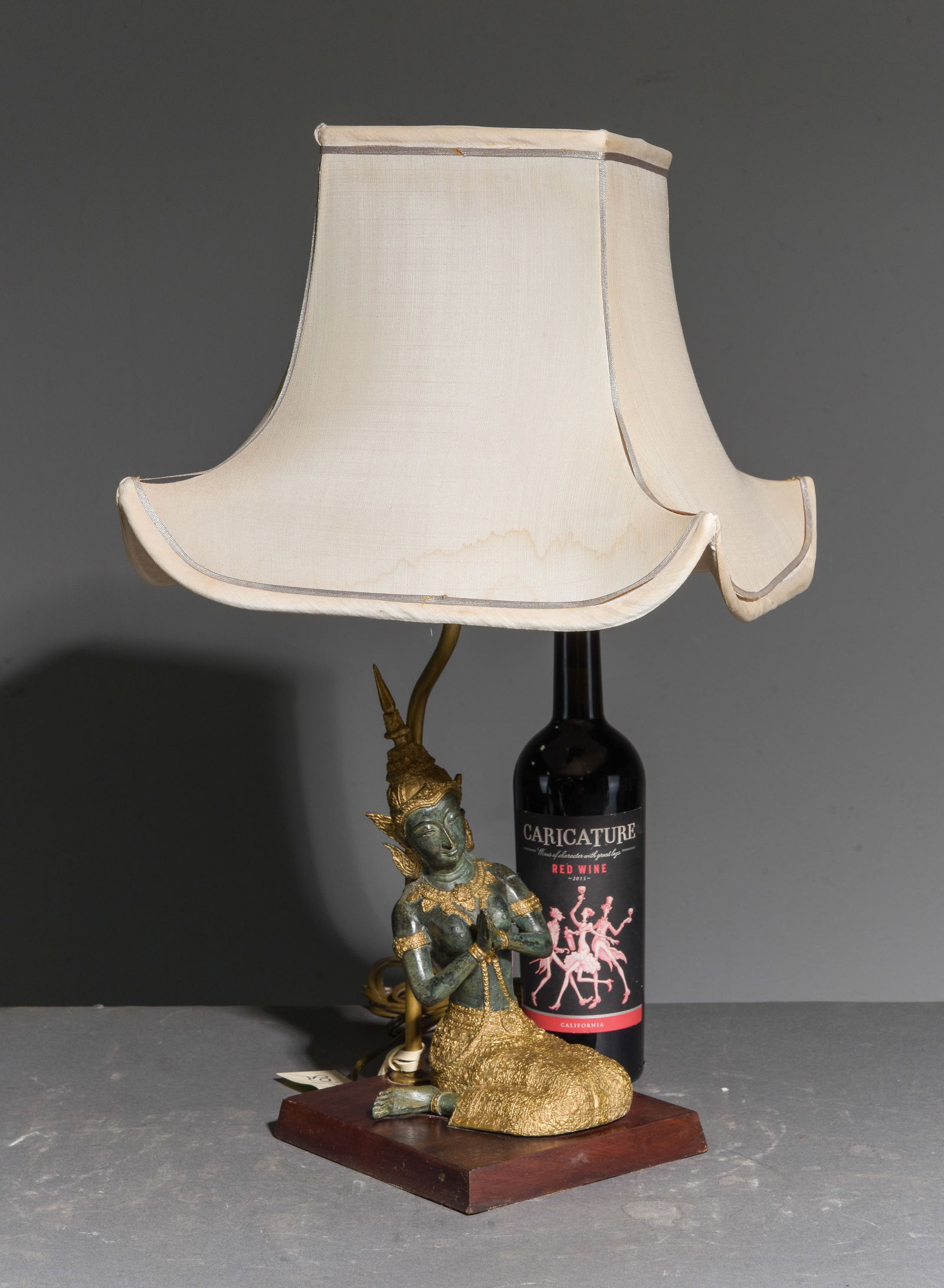 Thai Figural Table Lamp: Thai Figural Table Lamp - 22.5 in tall x 12.5 x 12.5