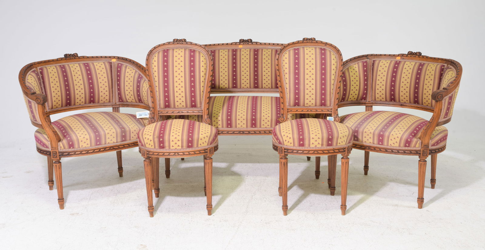 5pc Louis XVI Style Walnut Salon Suite (1 of 13)