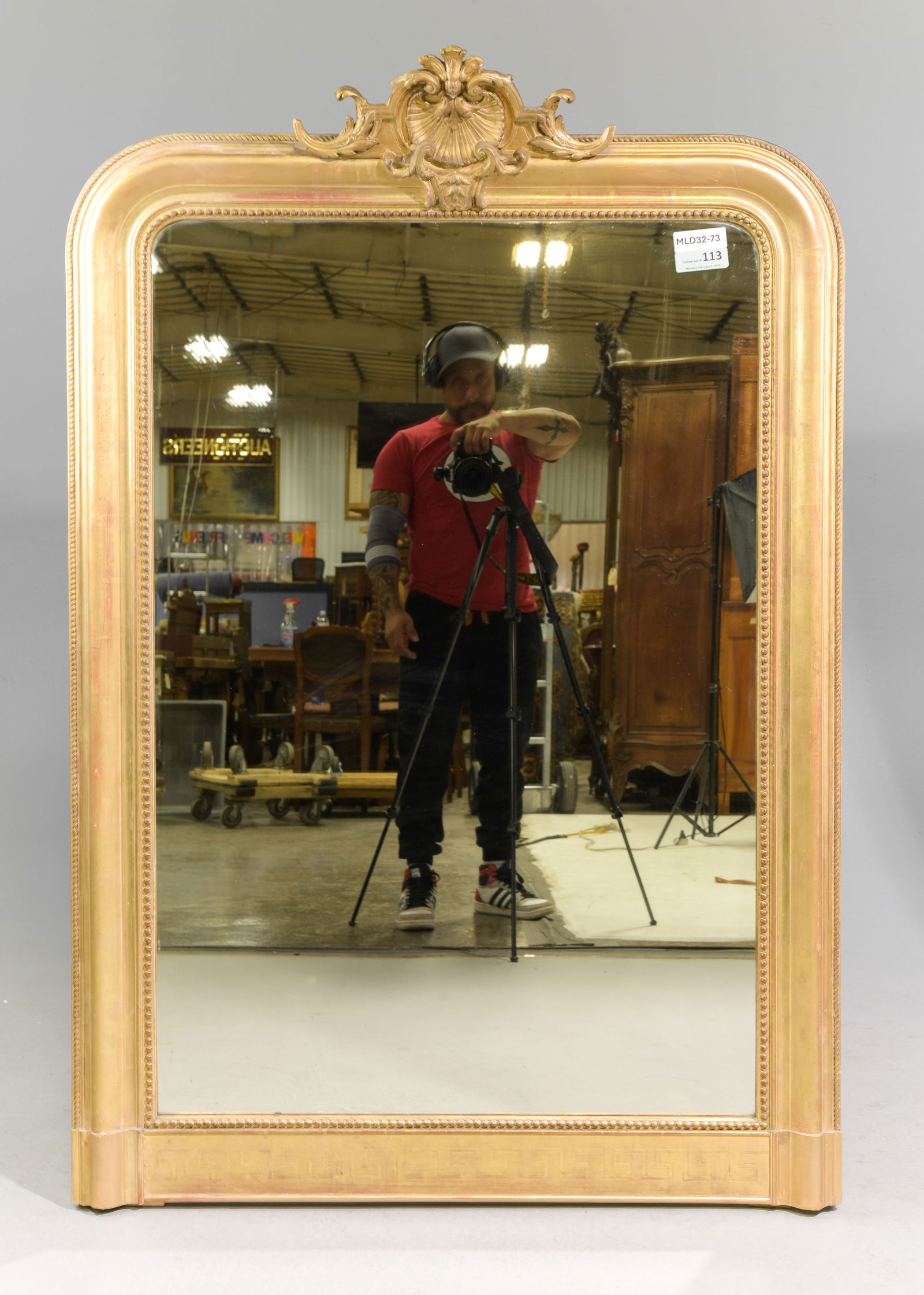 Louis Philippe Style Large Gold Framed Mirror (1 of 4)