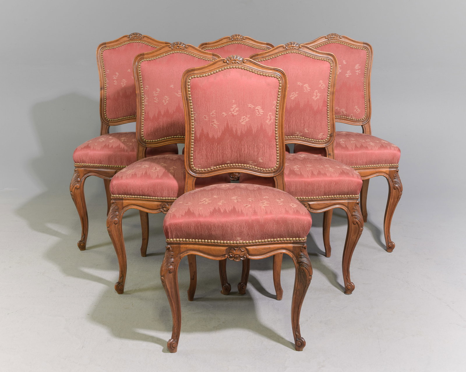 Louis XV Style Set of 6 Upholstered Dining Chairs (1 of 4)