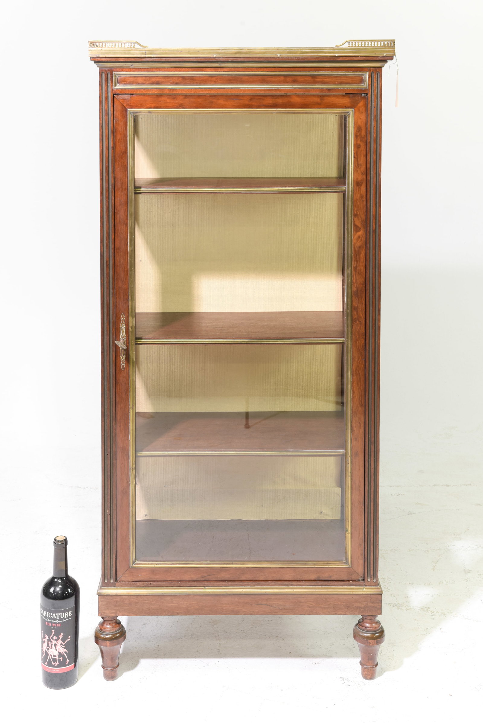 Louis XVI Style Marble Top Vitrine with Gallery (1 of 4)