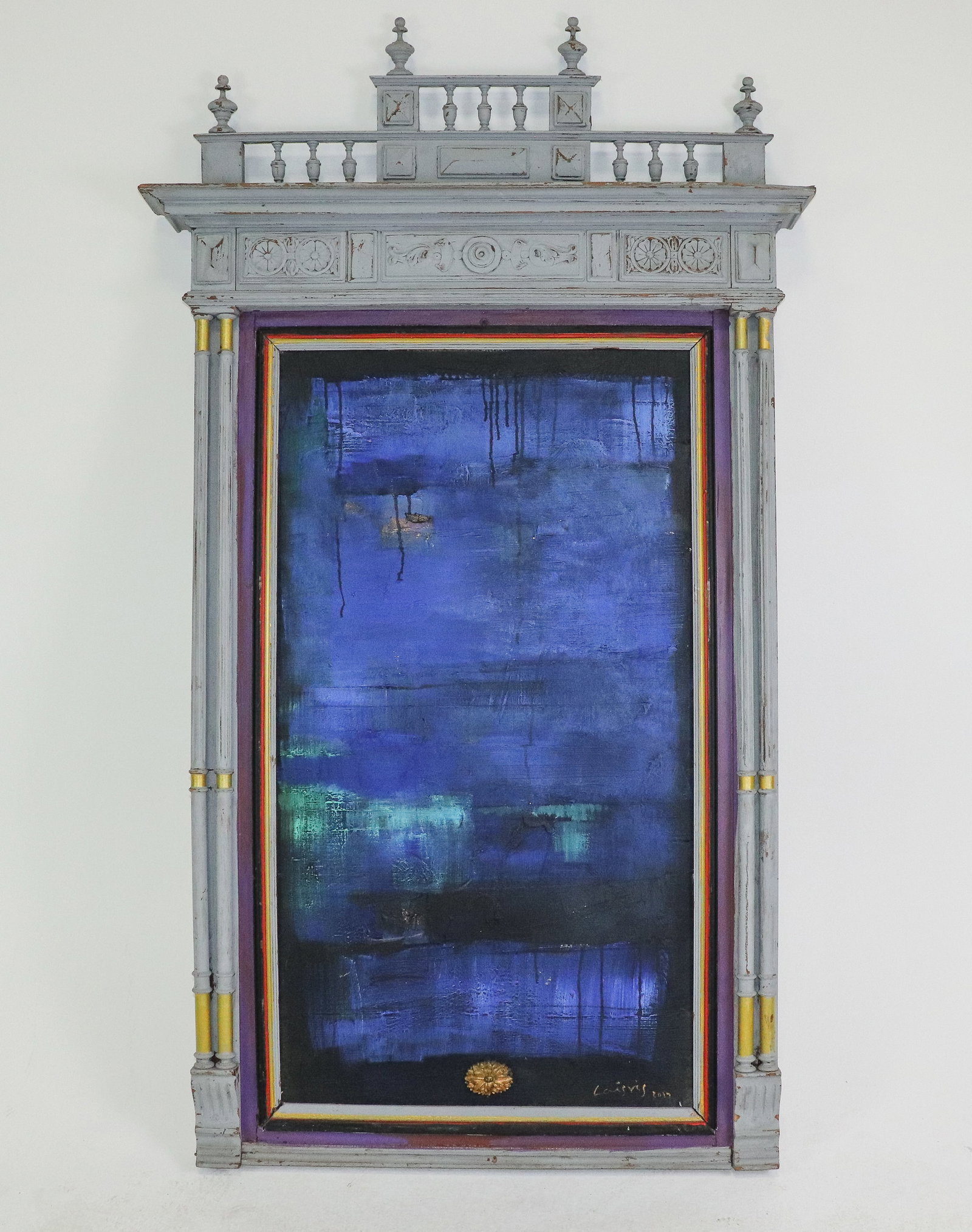 Abstract Art in Louis XVI Style Painted Oak Frame (1 of 7)