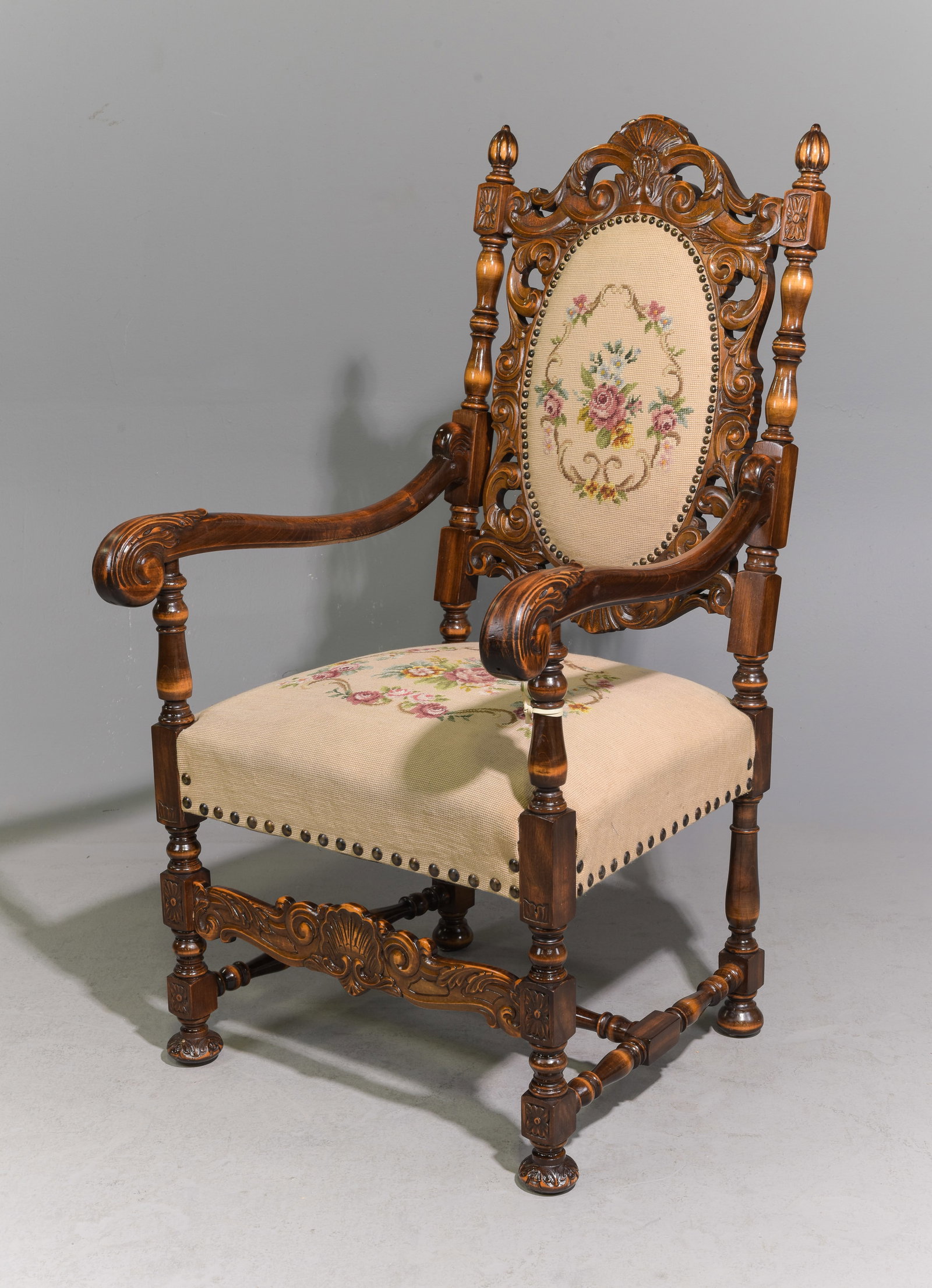 Renaissance Style Danish Fireside Arm Chair (1 of 5)