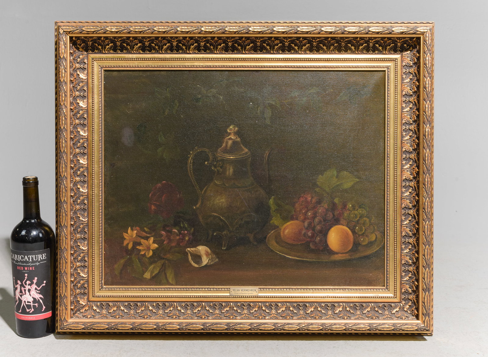 "Yelva Vermehren" Gold Framed Oil on Canvas Still Life (1 of 4)
