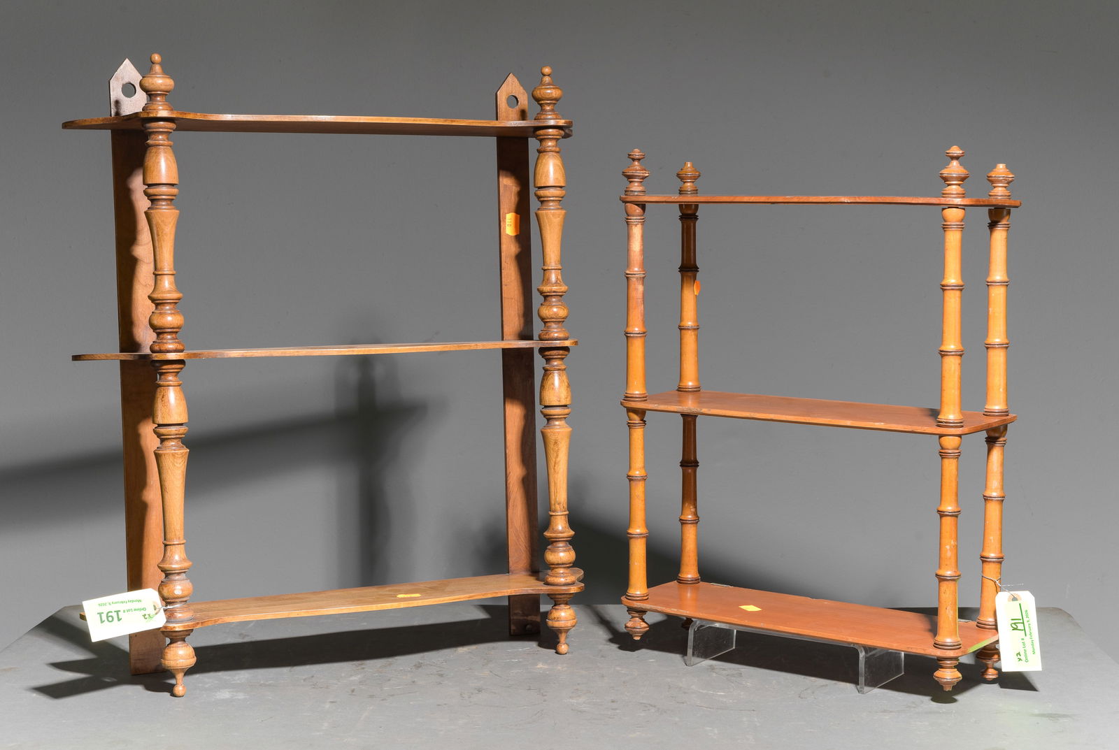 2 French Three Tier Wall Shelves / Racks (1 of 3)