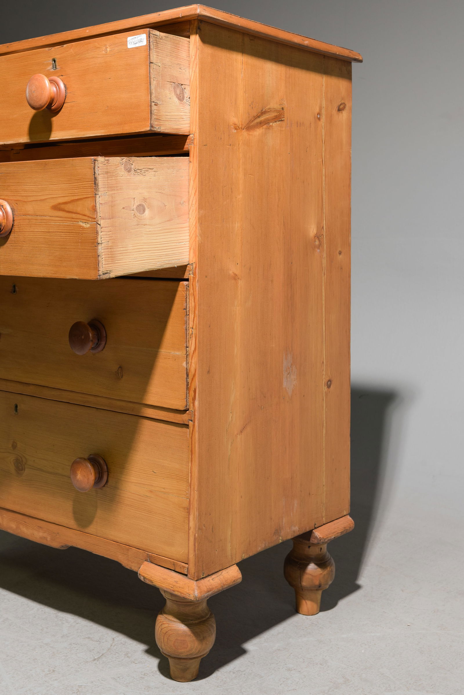 British Pine Five Drawer Chest - 4