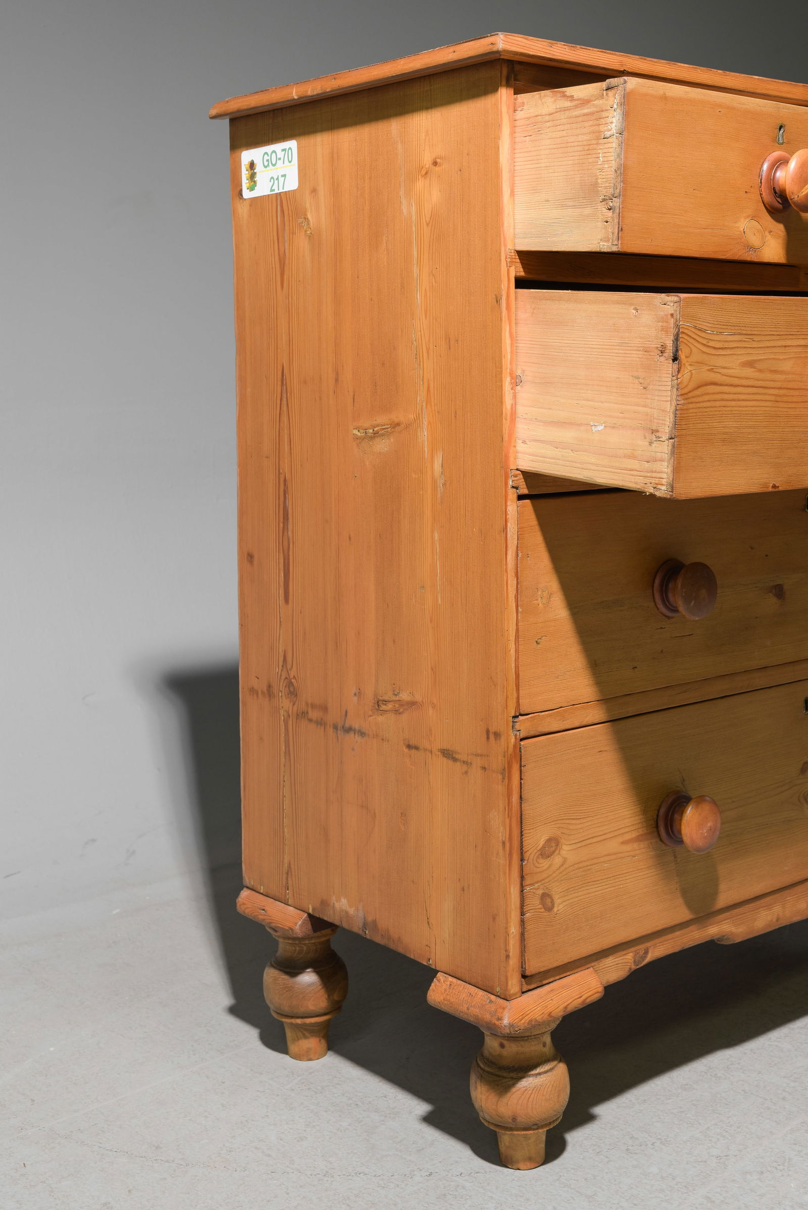 British Pine Five Drawer Chest - 5