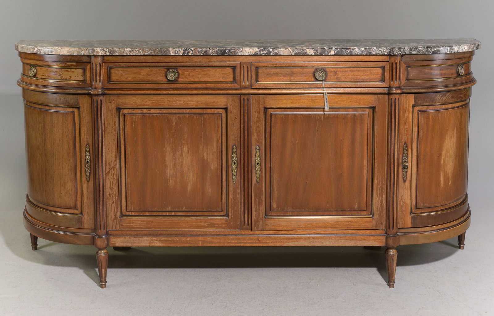 Louis XVI Style Marble Top Curved Sideboard (1 of 5)