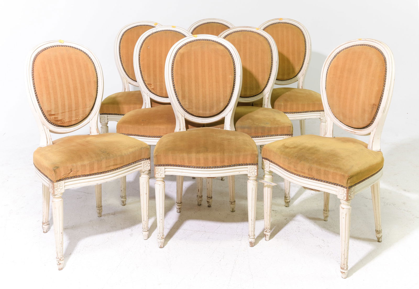 Louis XVI Style Set of 8 Painted Balloon Back Chairs (1 of 5)